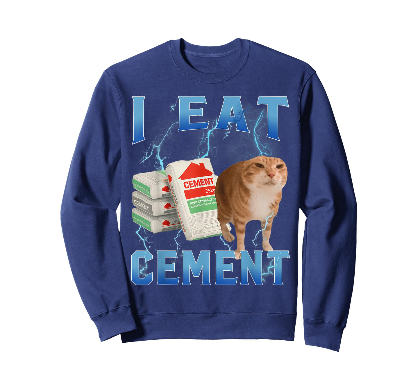 I Eat Cement Funny Cursed Cat Vintage 90s Ironic Cat Lover T-Shirt