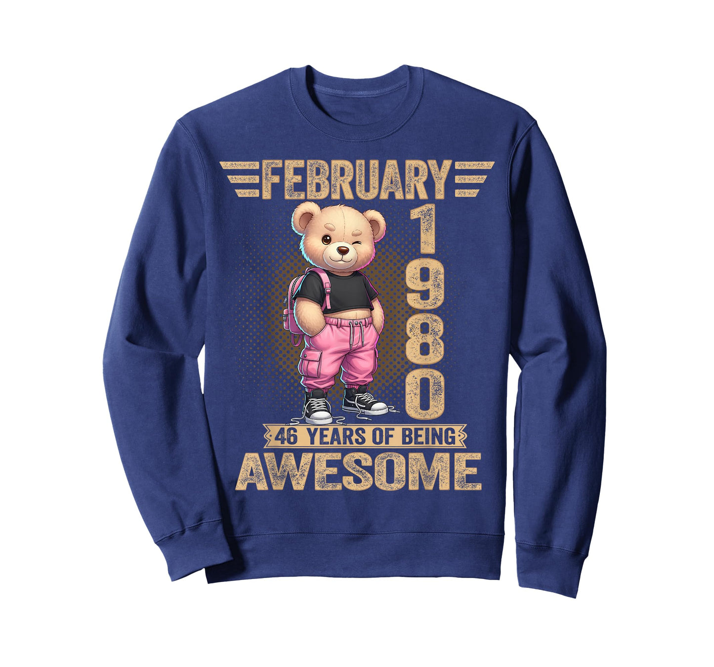 February 1980 46th Birthday 46 Year Teddy Bear Being Awesome T-Shirt
