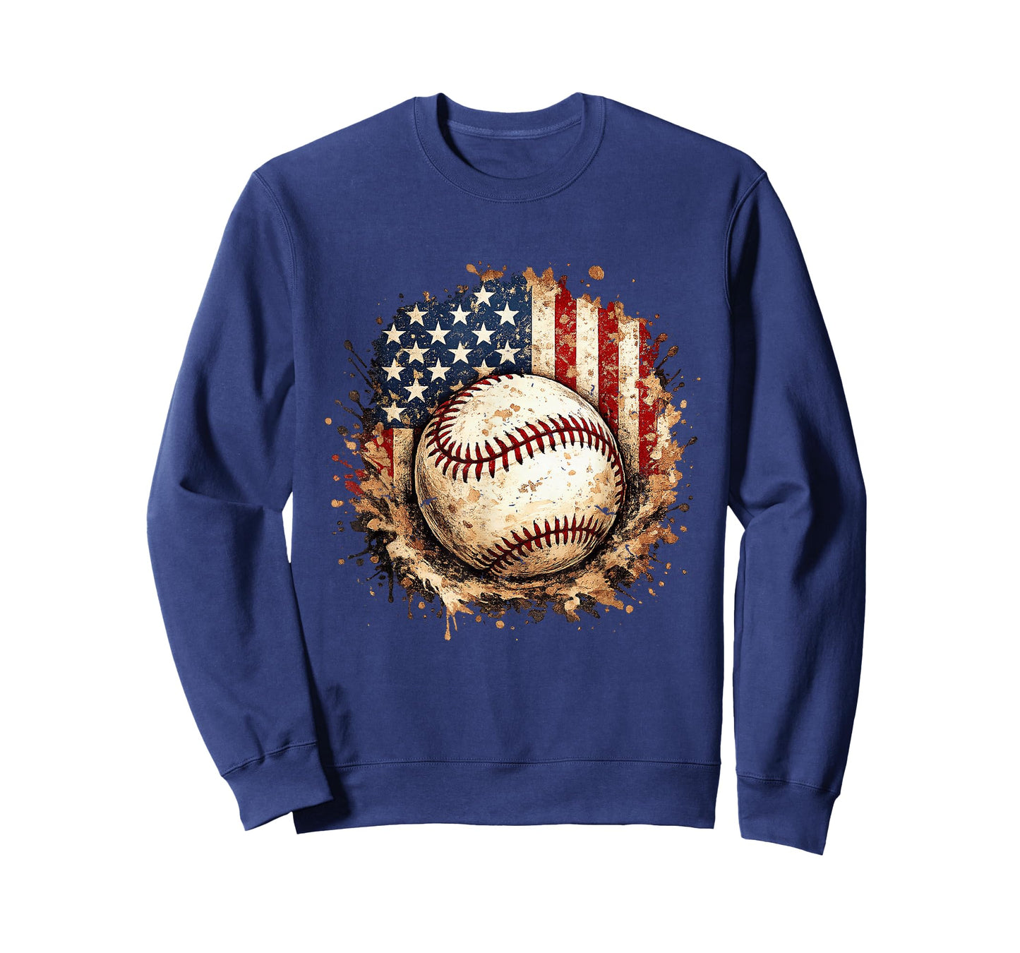Patriotic Baseball American Flag Vintage T-Shirt