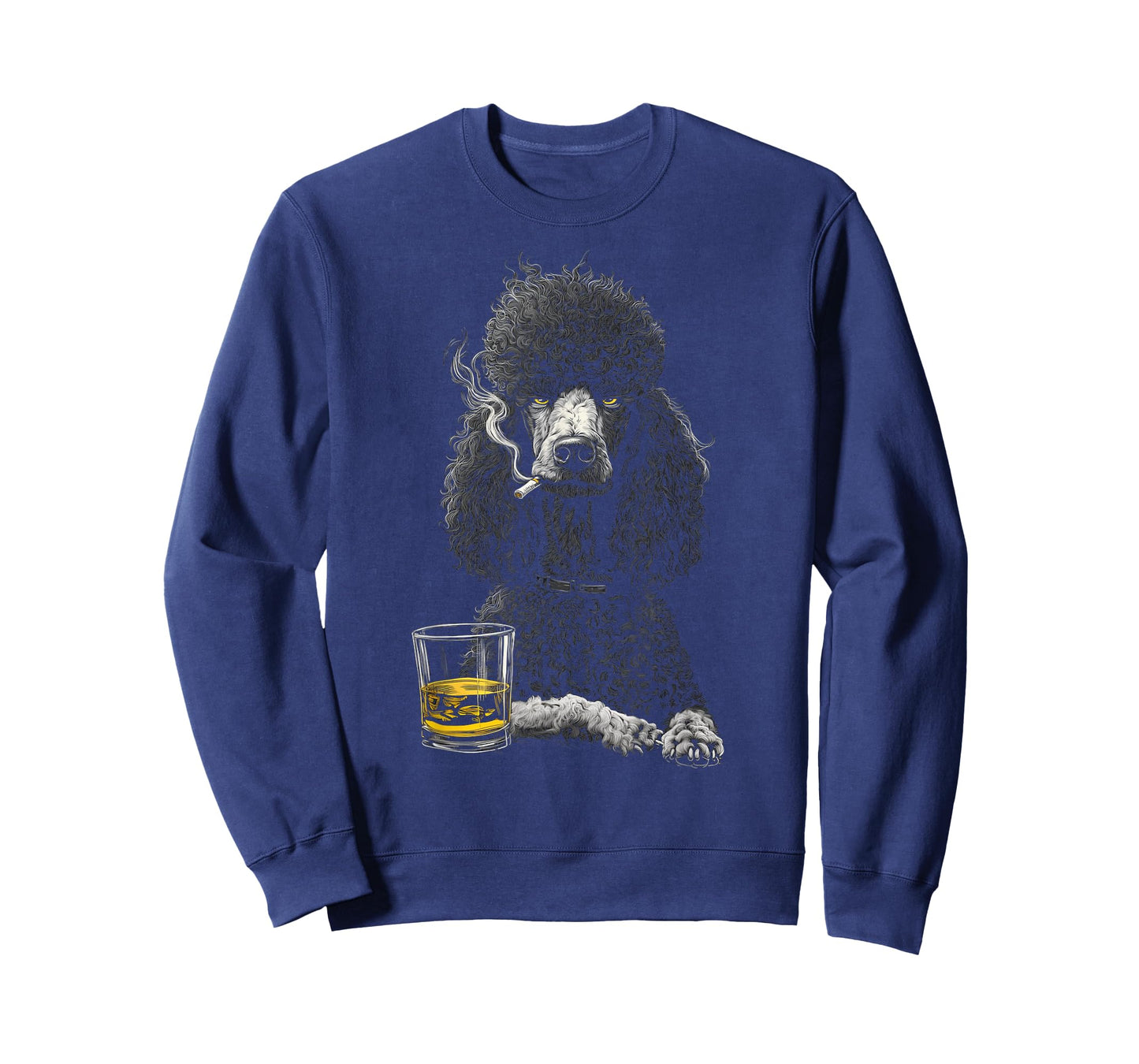 Poodle Smoking Cigarette Whisky Lover Funny Dog T-Shirt