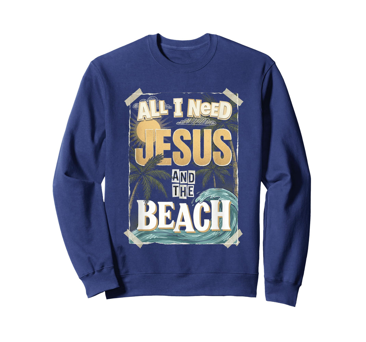 All I Need Jesus and The Beach Christian Summer Faith T-Shirt