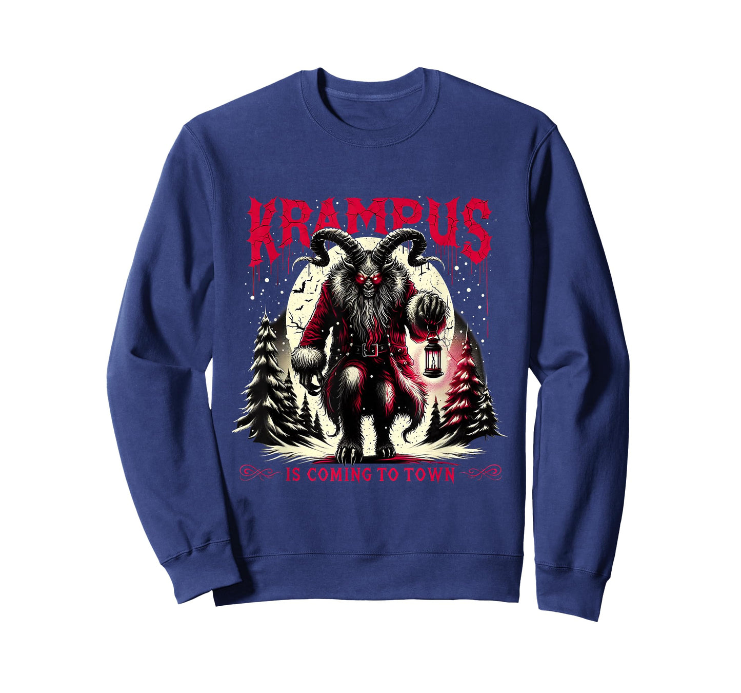 Krampus is Coming to Town Dark Christmas Horror Xmas Monster T-Shirt