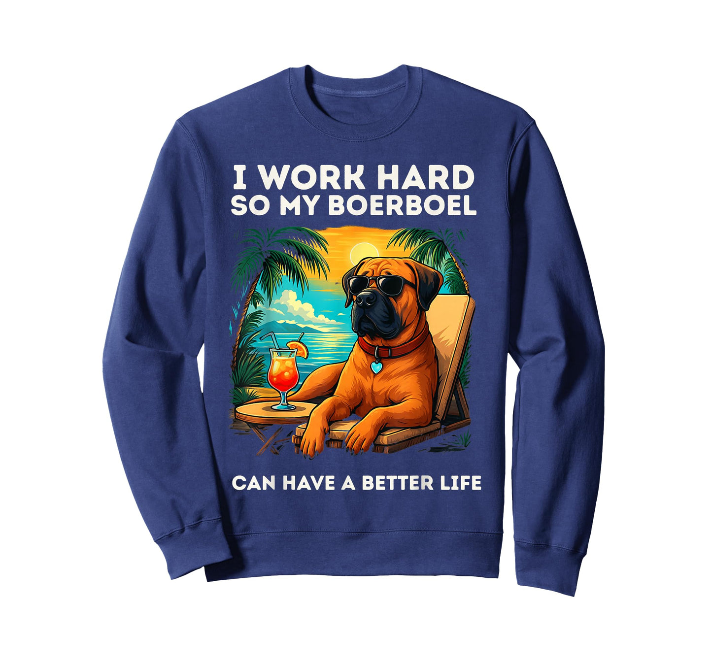 Boerboel Lover I Work Hard Design Funny Boerboel Dog T-Shirt