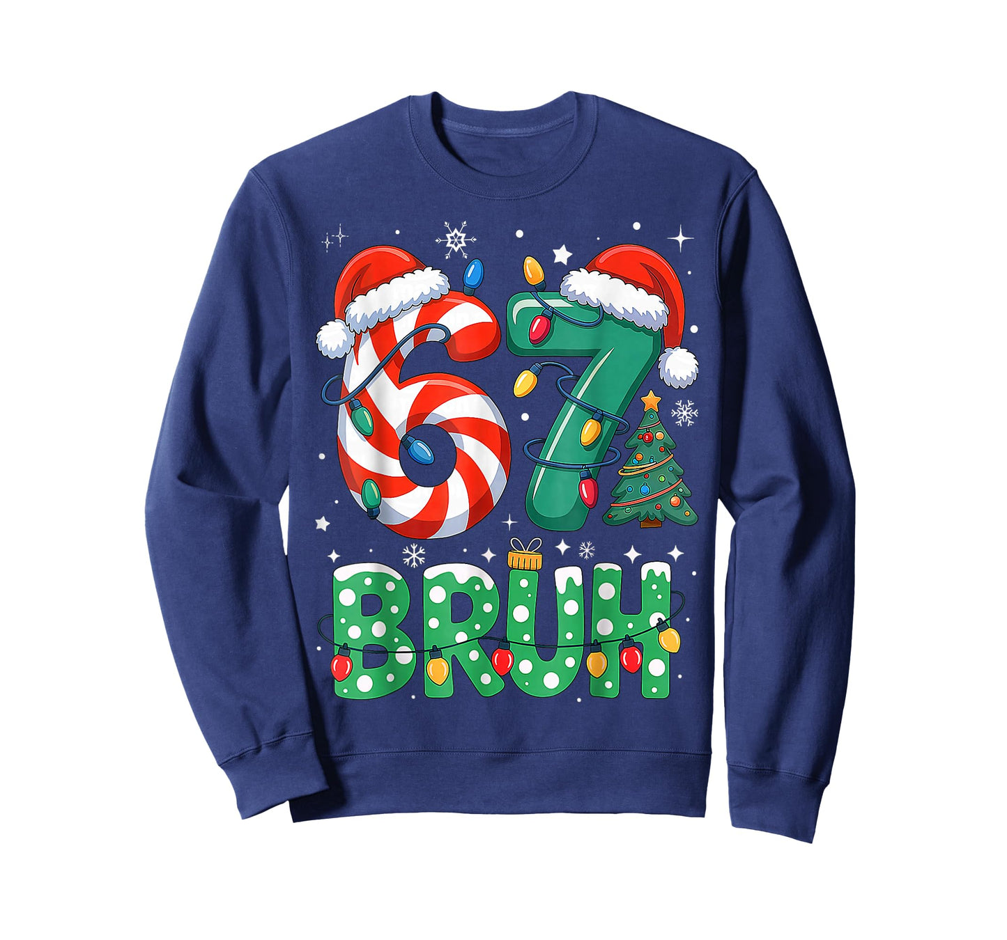 67 Six Seven Bruh Funny Christmas 6 7 Meme Men Women Kids T-Shirt