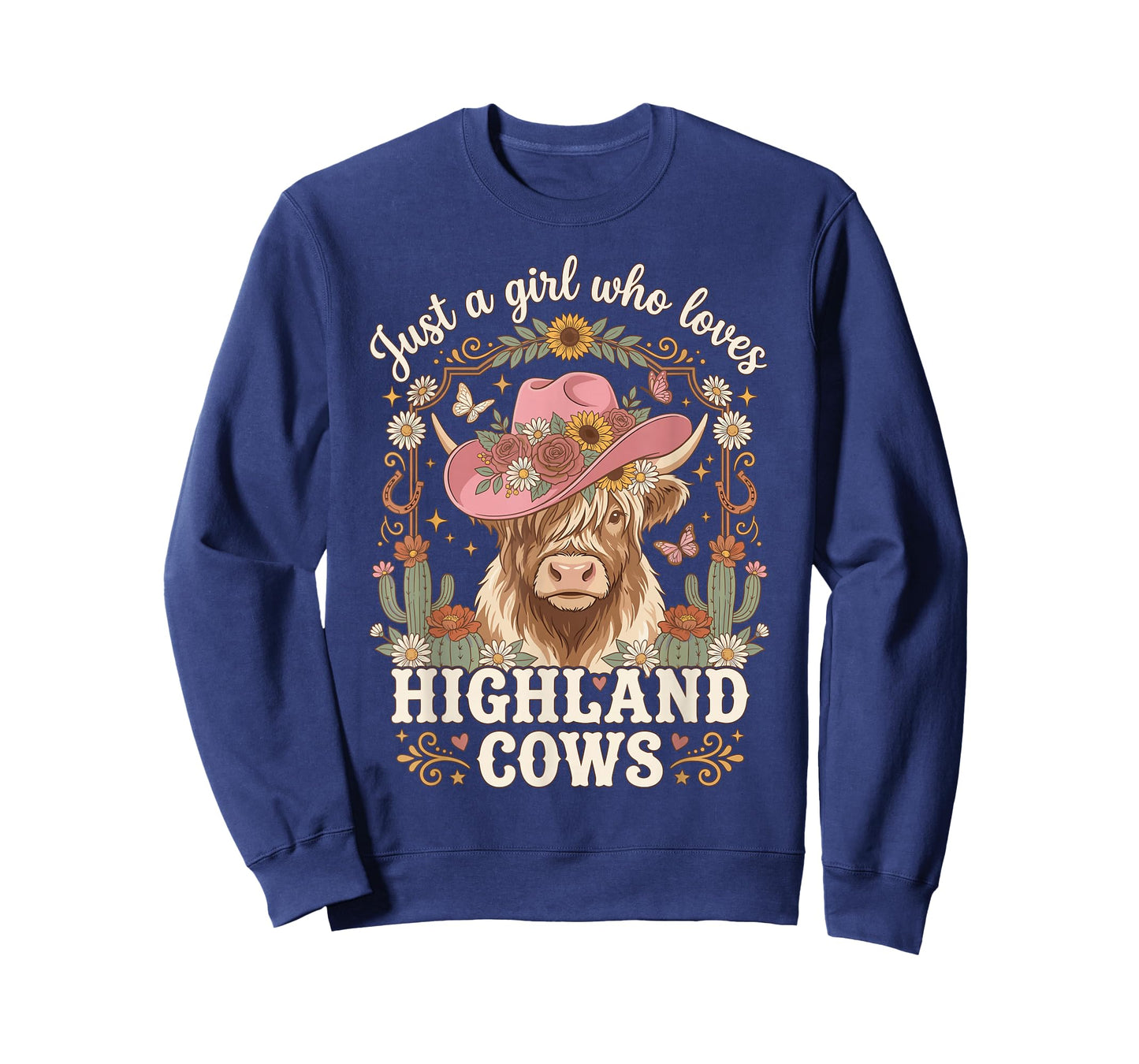 Just A Girl Who Loves Highland Cows Moo Western Boho Rancher T-Shirt