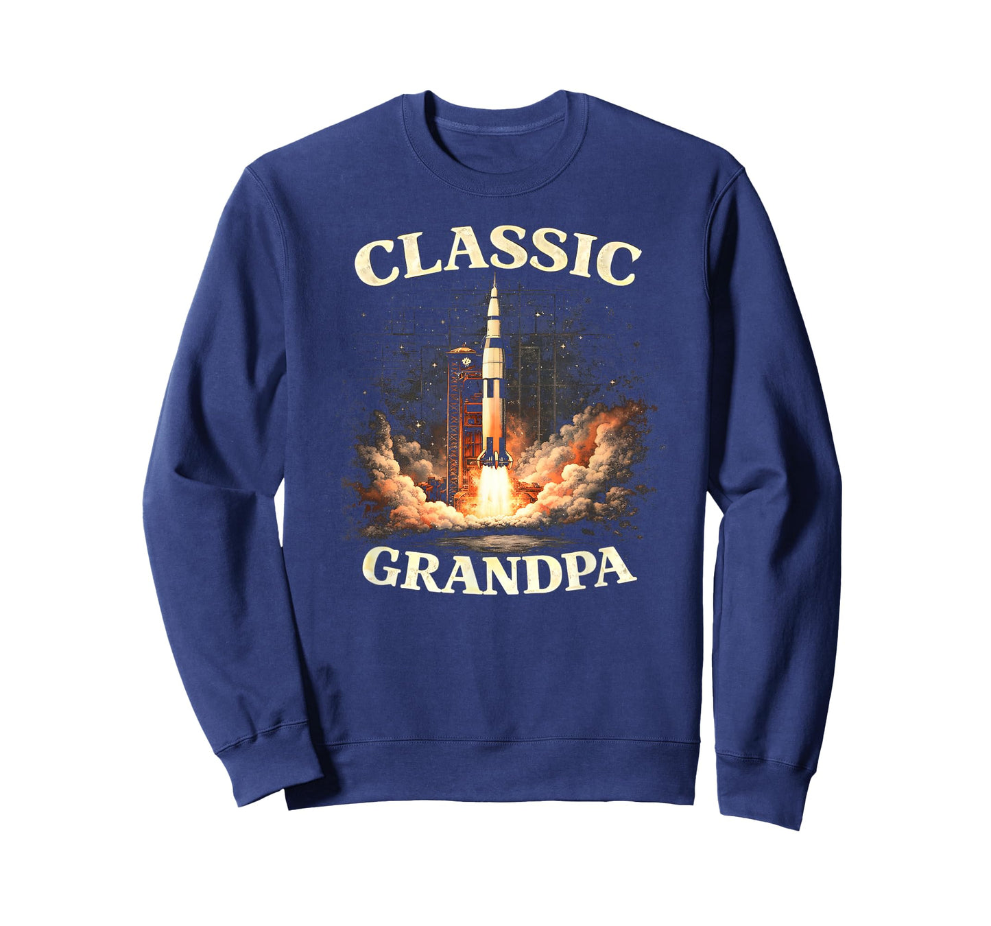 Classic Grandpa Vintage Rocket Retro Space Explorer Style T-Shirt
