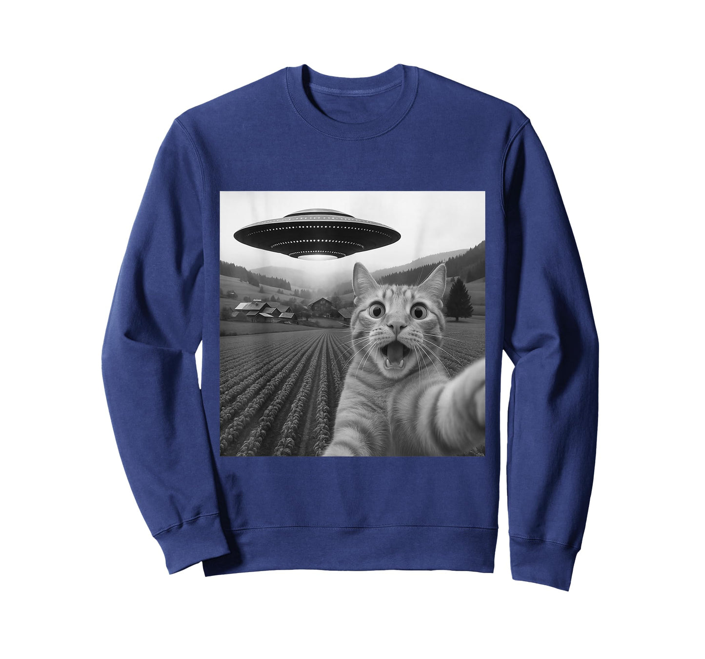 Cat Selfie with Alien UFO Funny Cat Gifts for Men Women Kid T-Shirt