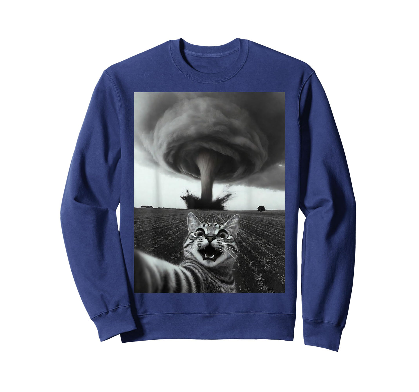 Funny Tornado Selfie Cat Meme – Cute Storm Weather Humor T-Shirt