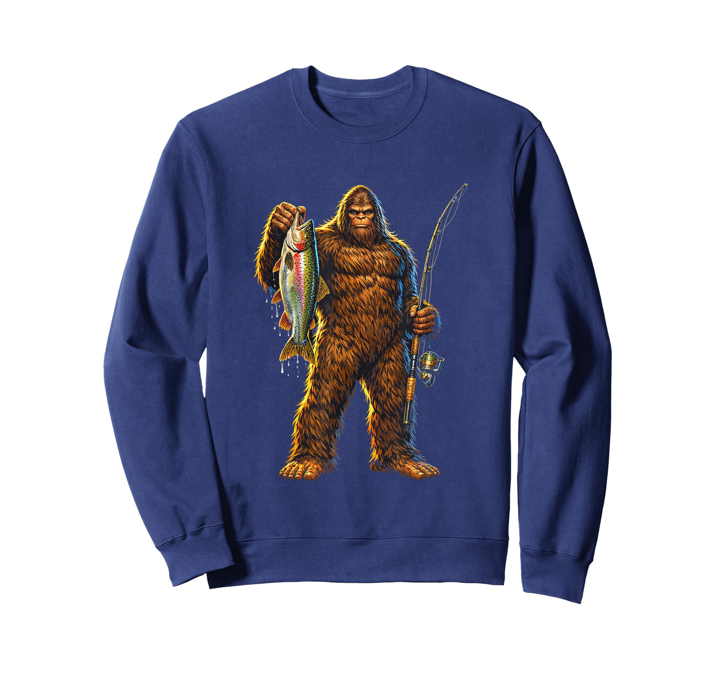 Funny Bigfoot Sasquatch Fishing Outdoor Camping Father's Day T-Shirt