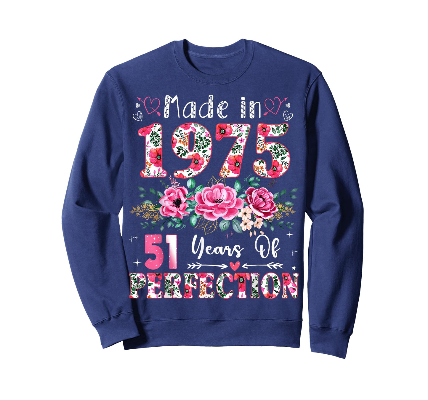 51 Year Old Made in 1975 Floral 51th Birthday Women T-Shirt