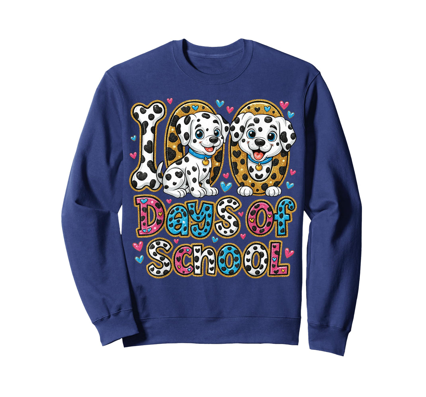 Preppy 100 Days of School Dalmatian Dog Teachers Kids T-Shirt