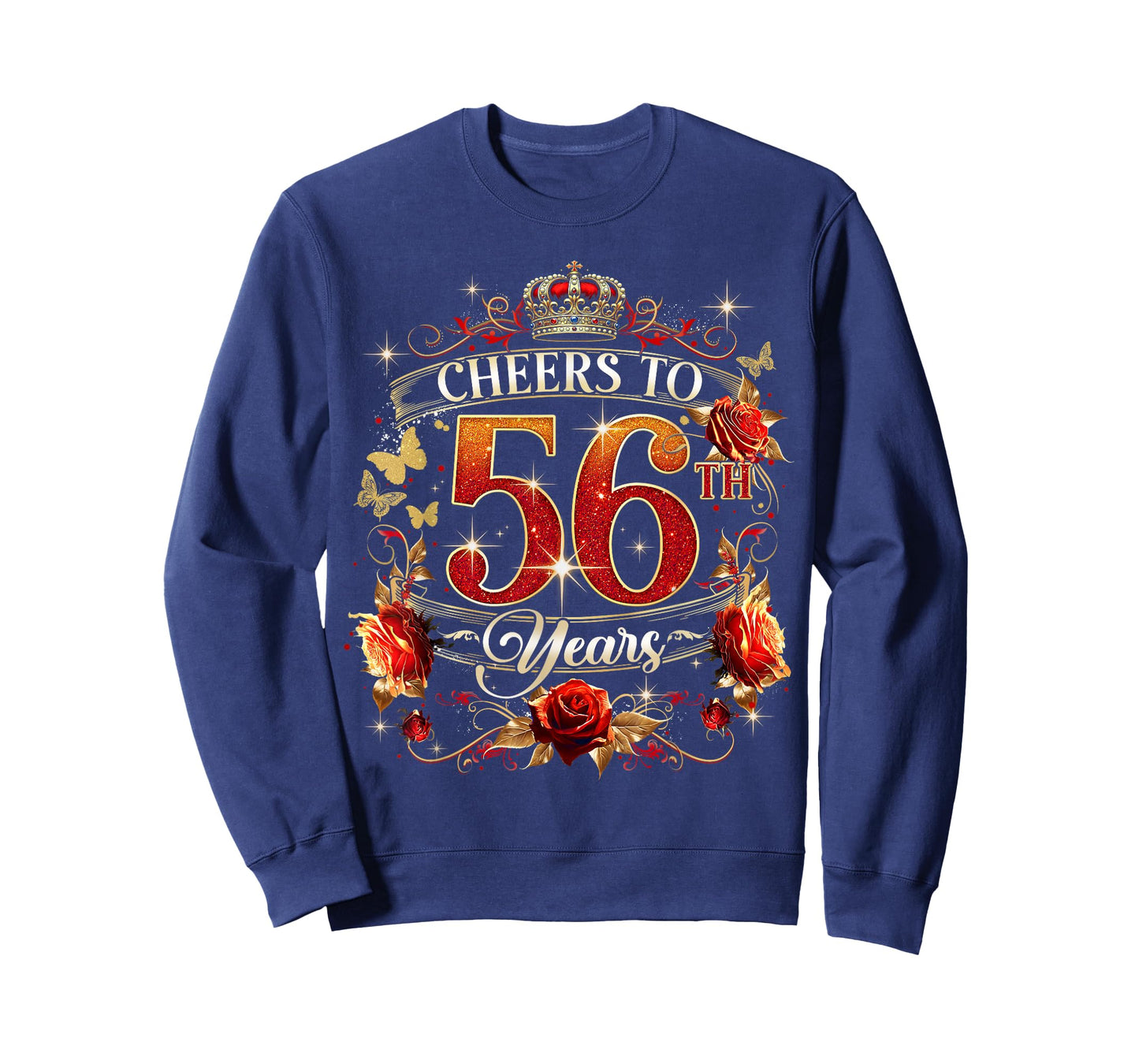 Cheers to 56 Years Old Wedding Anniversary 56th Birthday T-Shirt