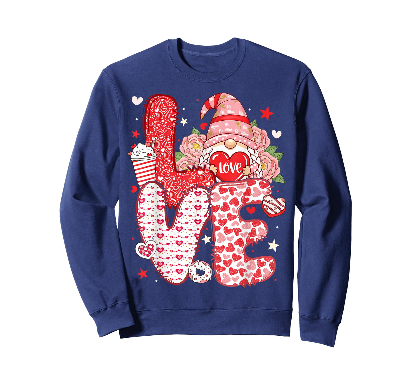 Valentine Funny Gnome Love Red Heart Girl Women Kid T-Shirt