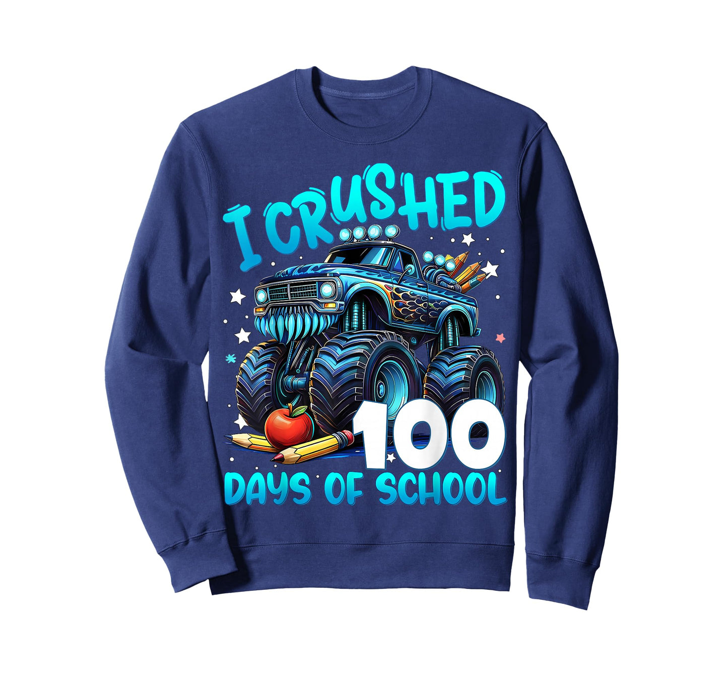 I Crushed 100 Days of School Monster Truck 100th Day Boys T-Shirt