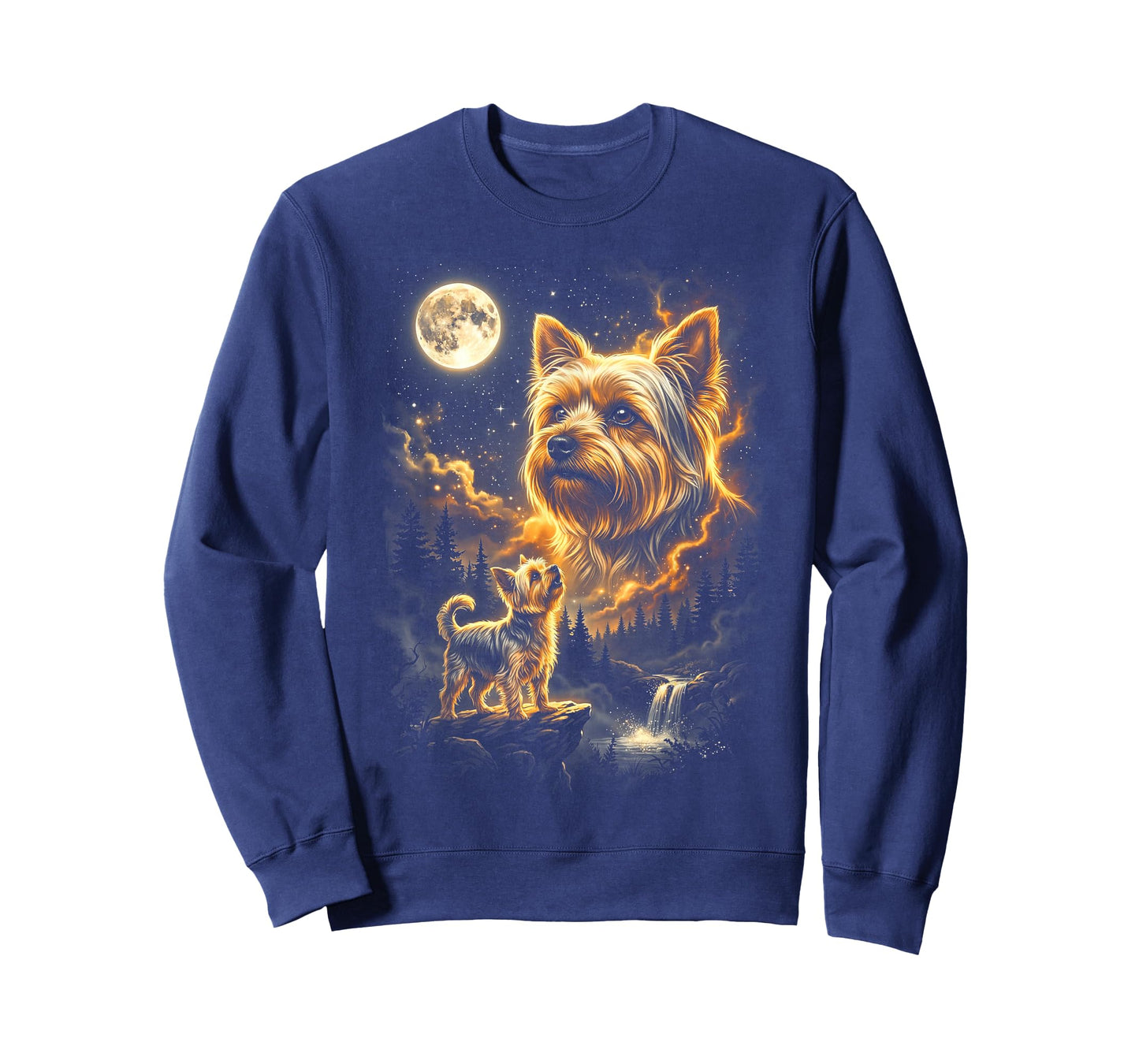 Yorkie Howling to The Moon Retro Vintage 90s Funny Dog T-Shirt
