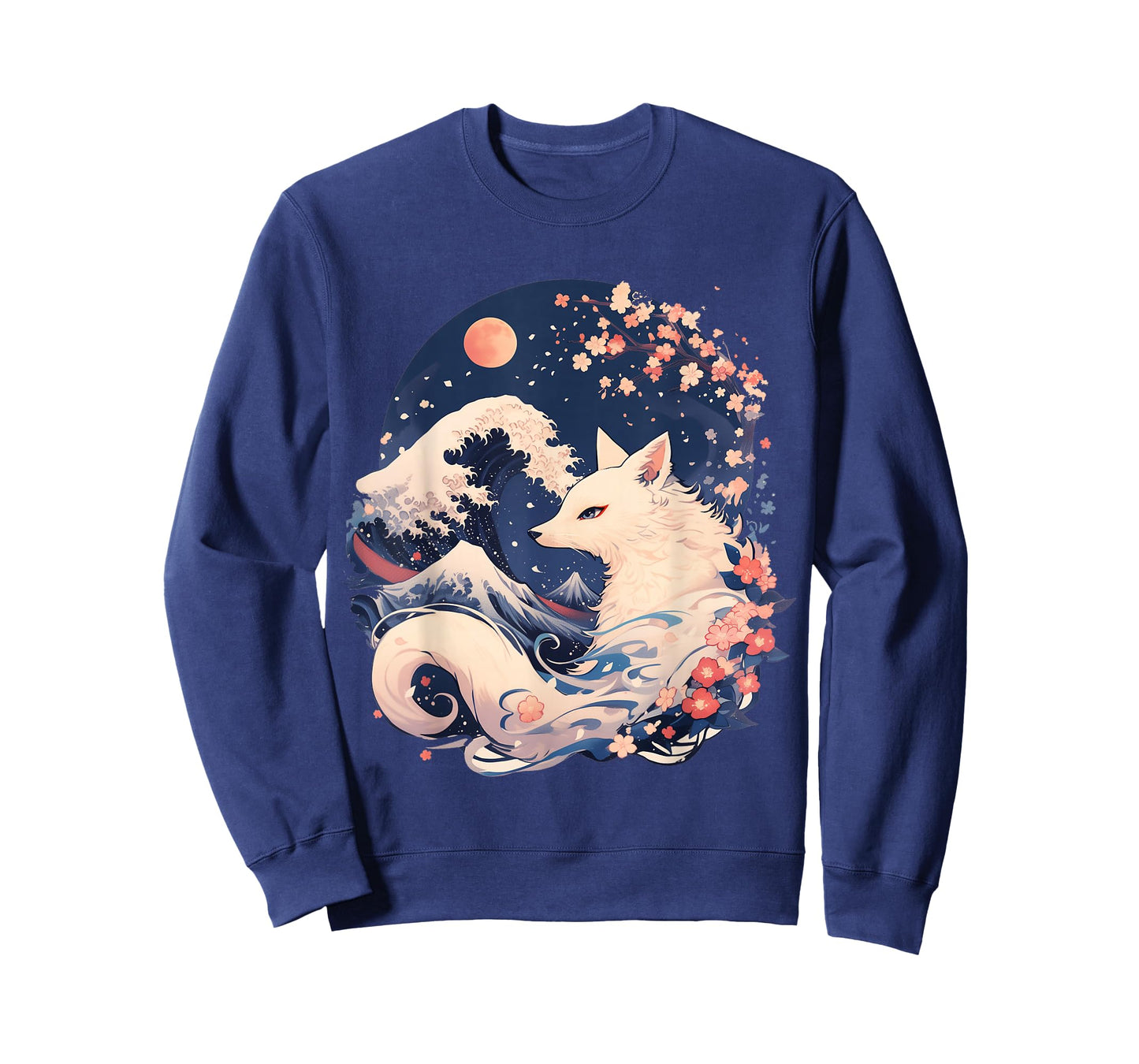 Mystic Kitsune with Cherry Blossoms and Mt. Fuji T-Shirt