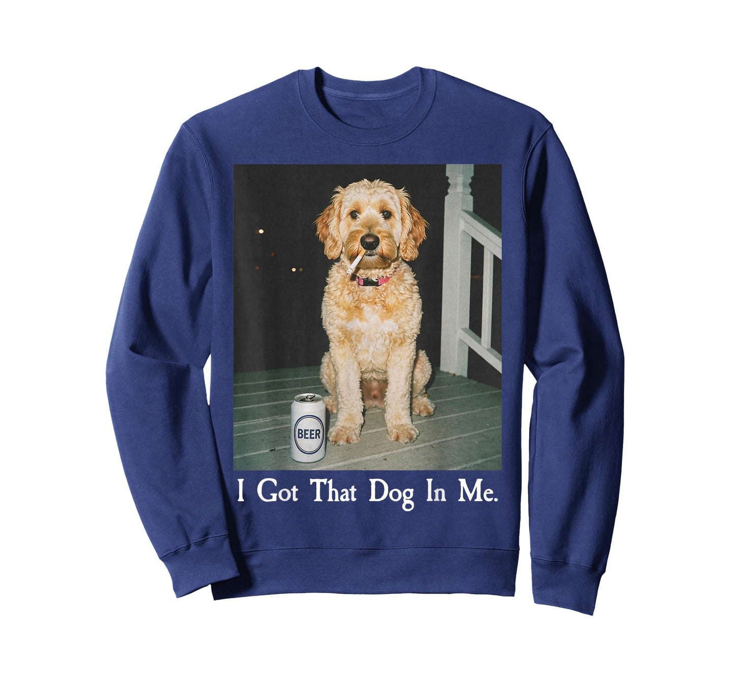 I Got That Dog in Me Funny Golden Doodle Smoking Beer Meme T-Shirt