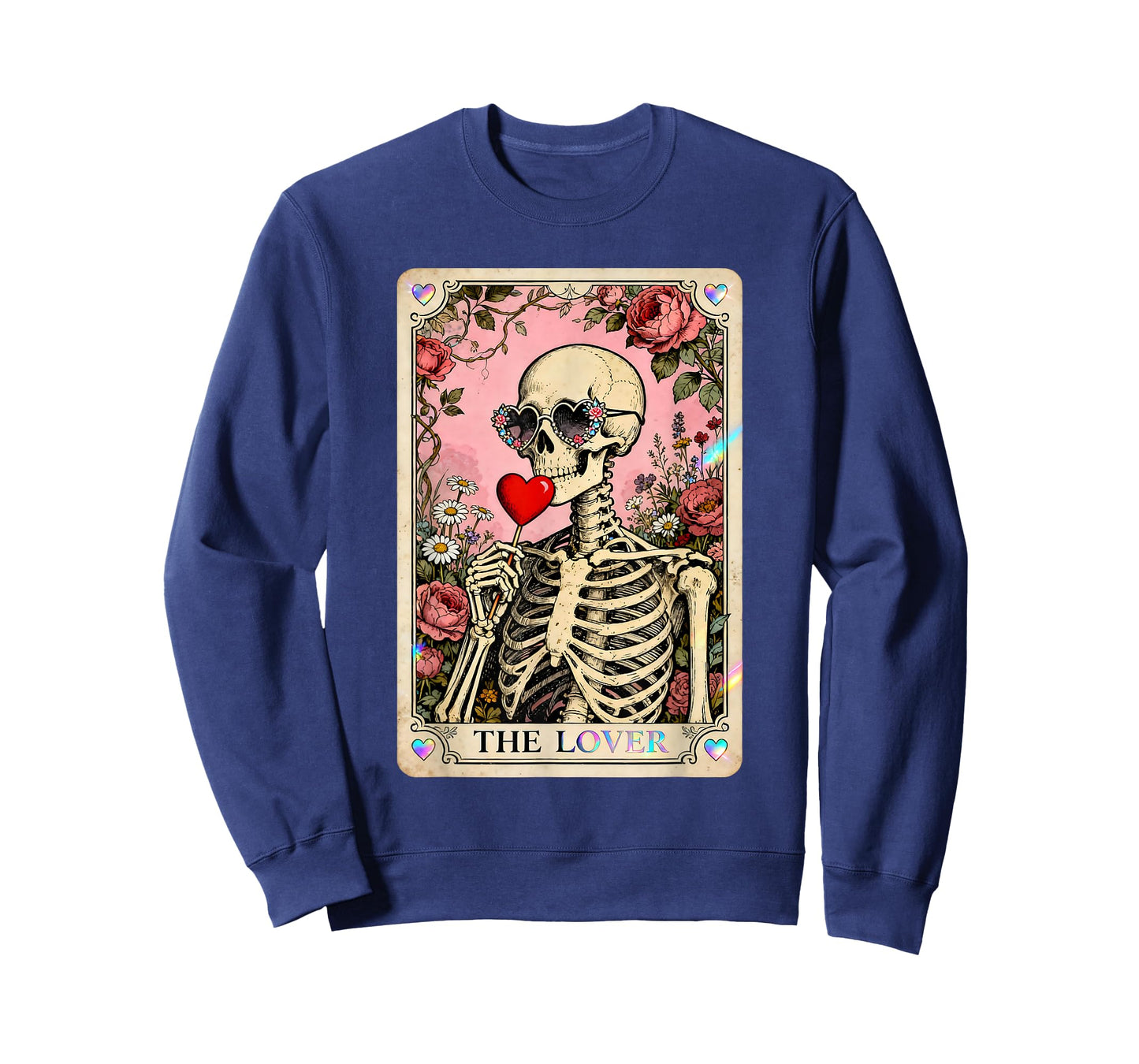 The Lover Skeleton Gothic Valentine Tarot Art T-Shirt