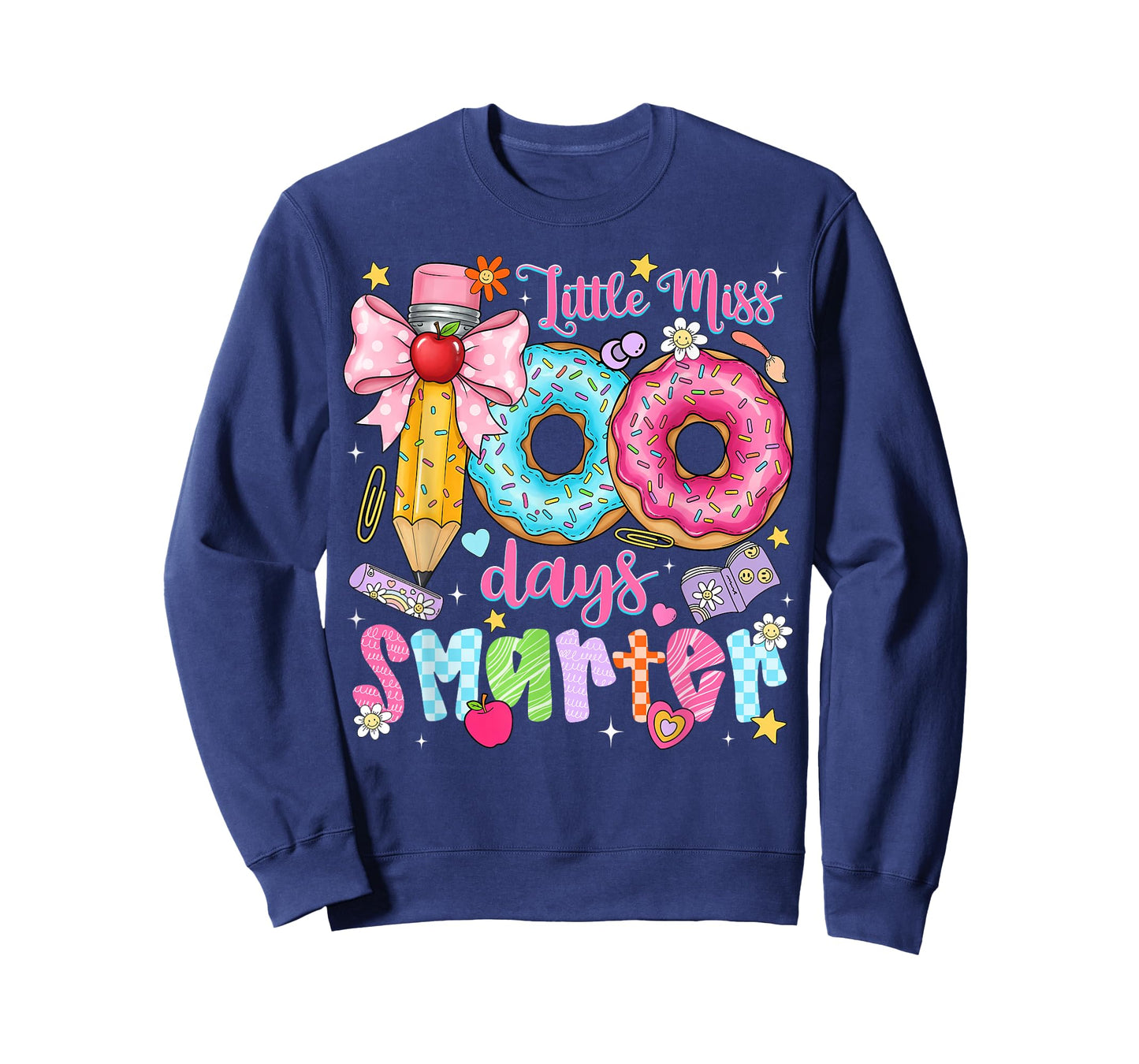 100th Day of School Little Miss 100 Days Smarter Donut Girl T-Shirt