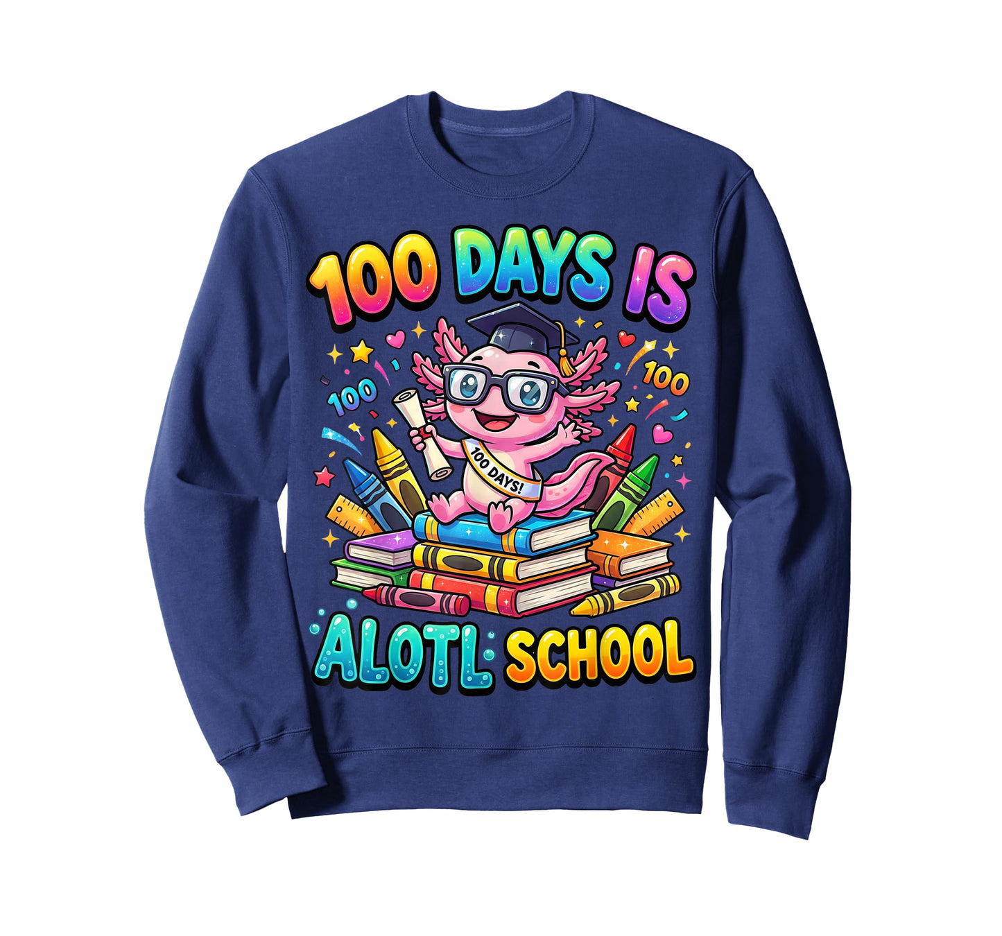 100 Days is Alotl School Shirt Funny Kids 100th Day Meme Tee T-Shirt