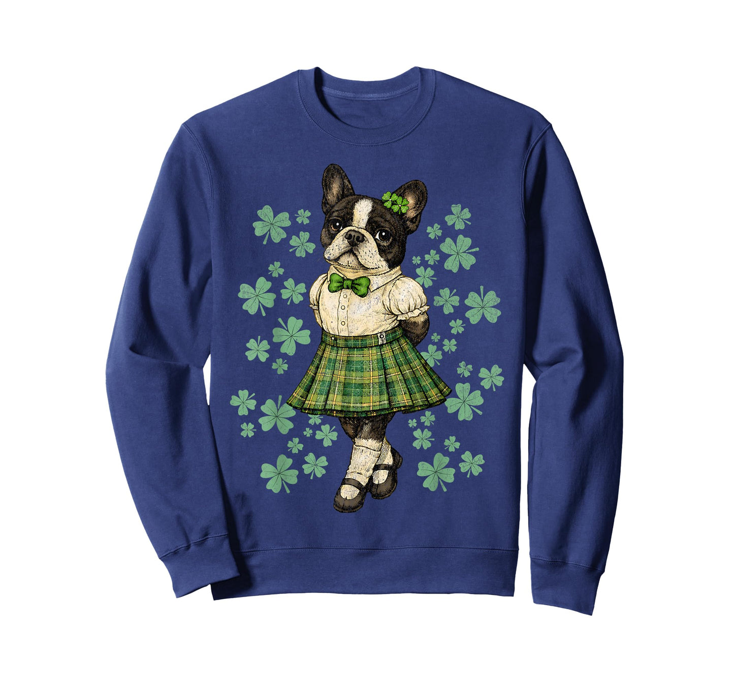 Boston Terrier St Patricks Day Irish Clover T-Shirt
