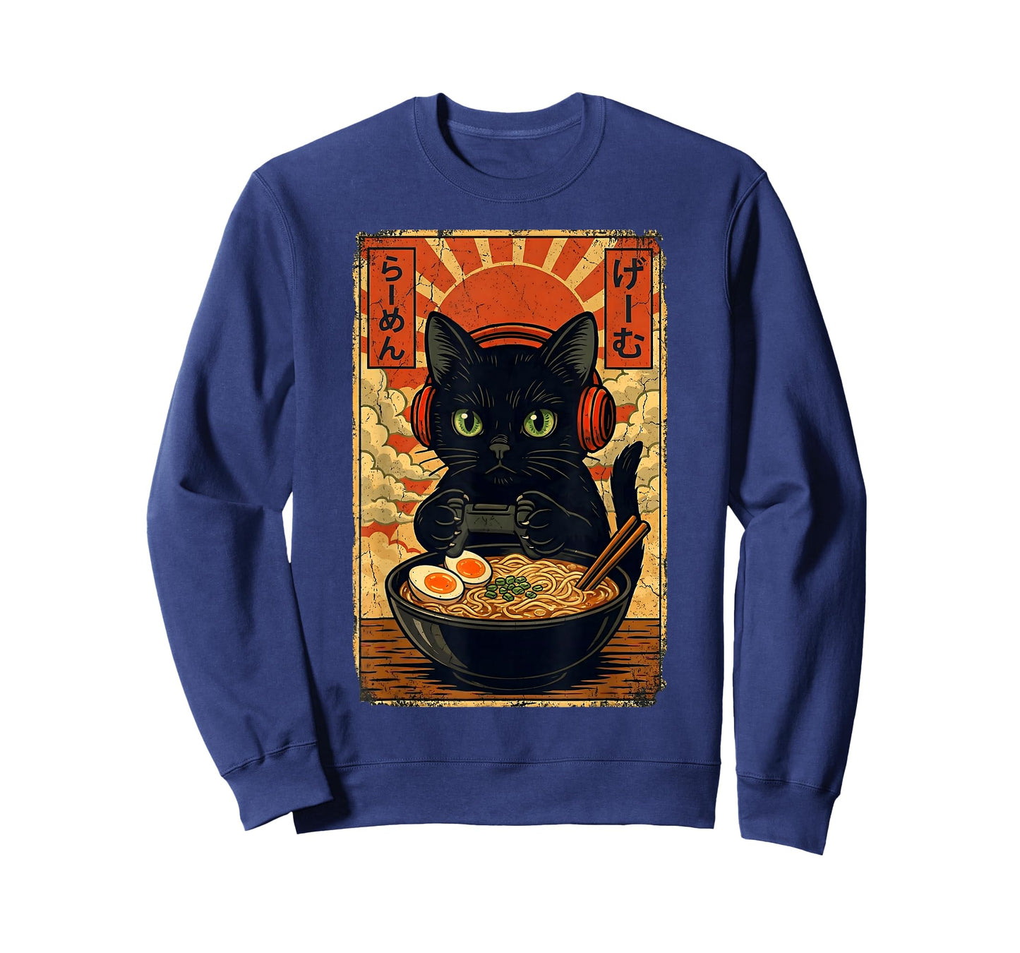 Cat Gamer Gifts Men Anime Kawaii Funny Gaming Headset Cat T-Shirt