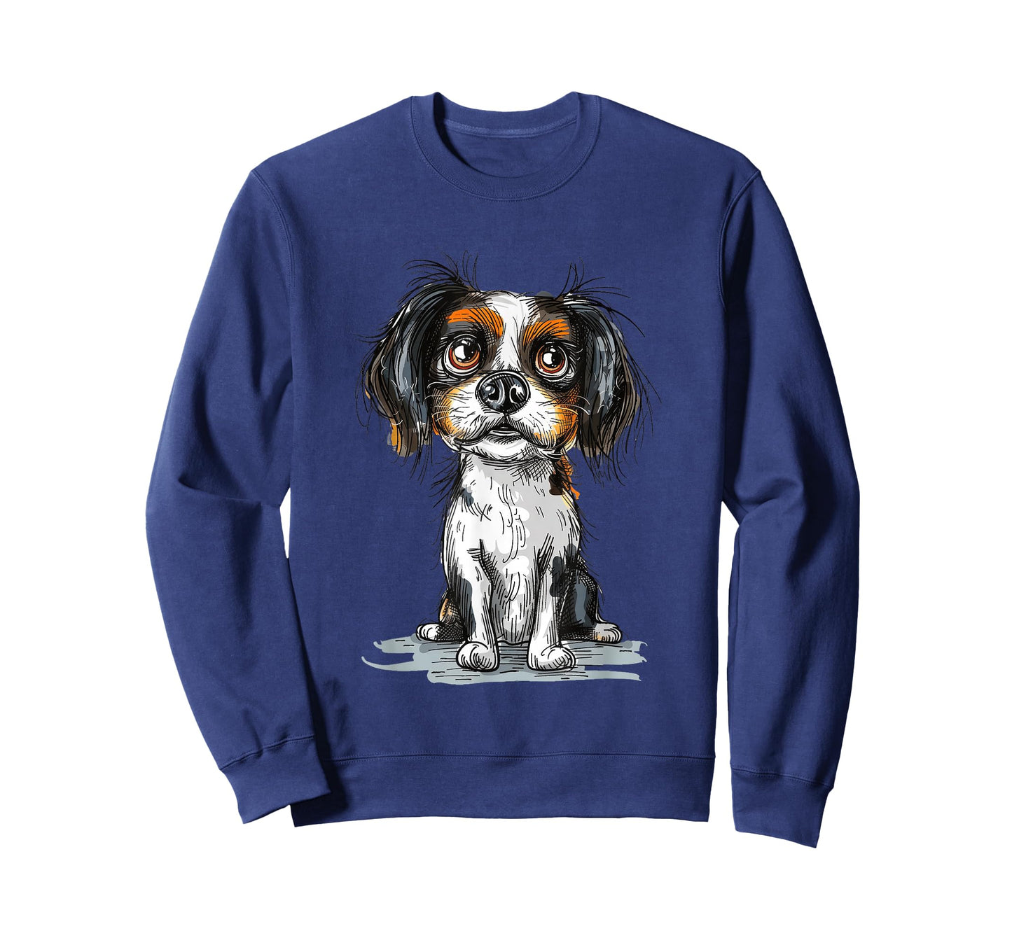 Cute Tricolor Cavalier King Charles Spaniel Puppy Dog Art T-Shirt