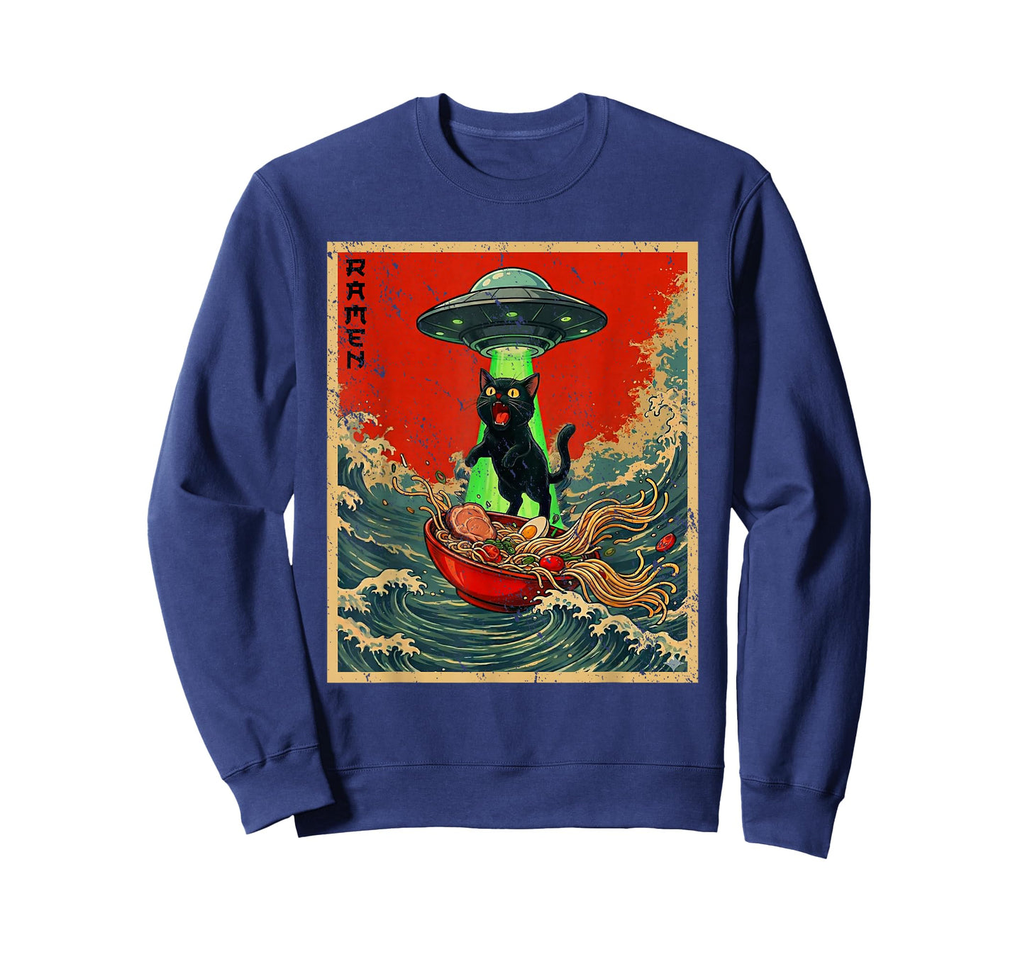Cat Ramen UFO Japanese Anime Graphic Tees Men Women Teens T-Shirt