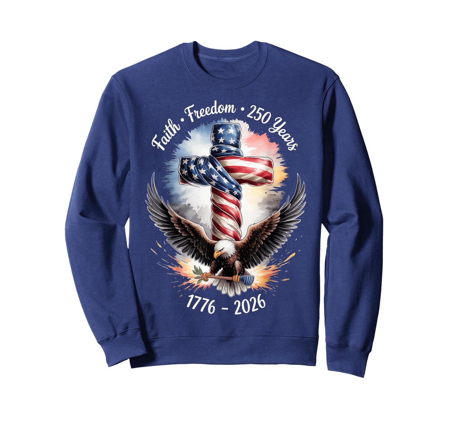 Vintage Faith Freedom 250 Years 1776-2026 Independence USA T-Shirt