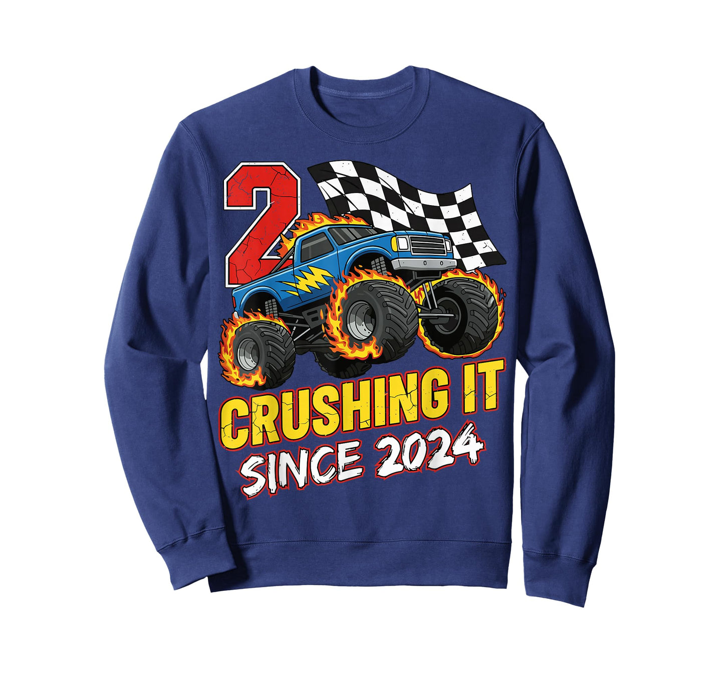 Birthday Monster Truck 2 Year Old Boys 2nd Party Born 2024 T-Shirt