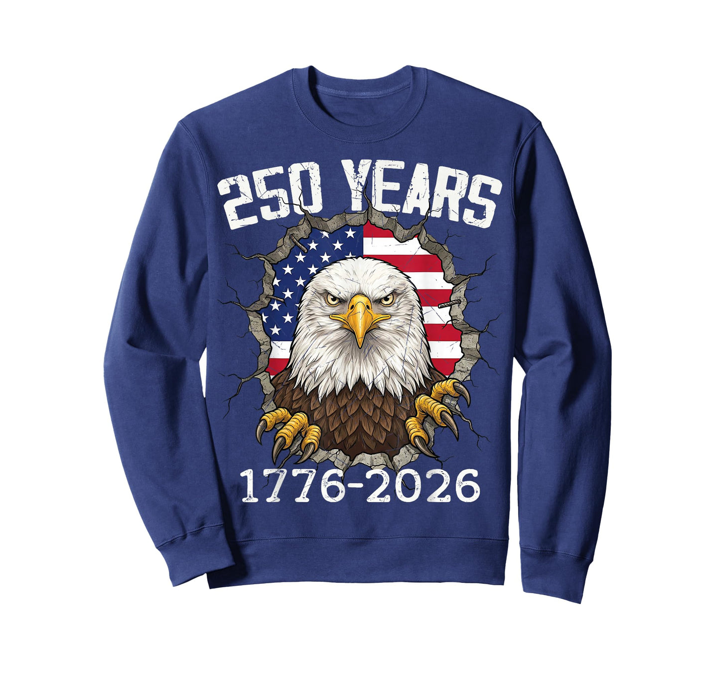 250 Years 1776–2026 Eagle & Flag American Patriotic T-Shirt