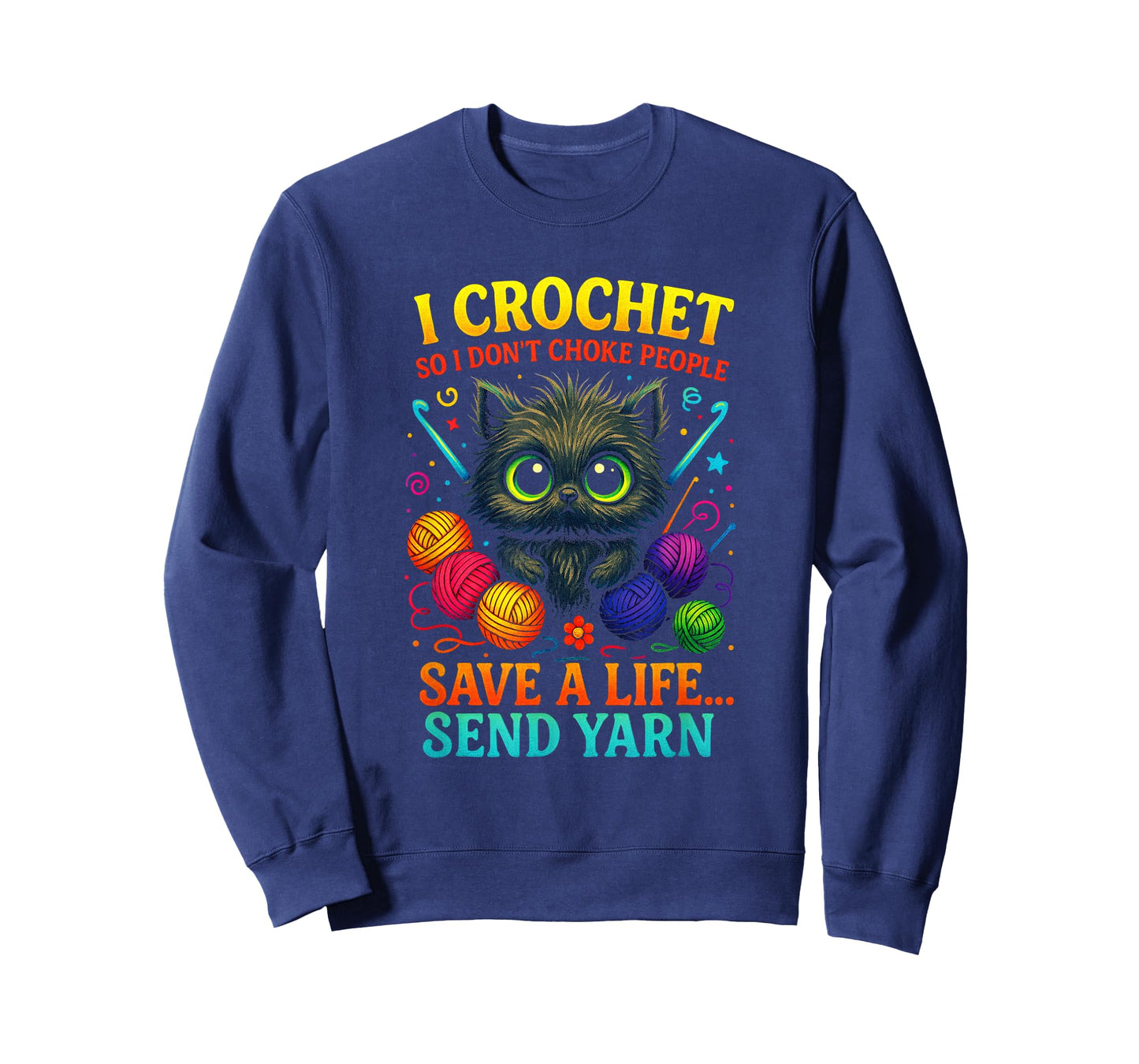I Crochet - Funny Cat Yarn Life Saver T-Shirt