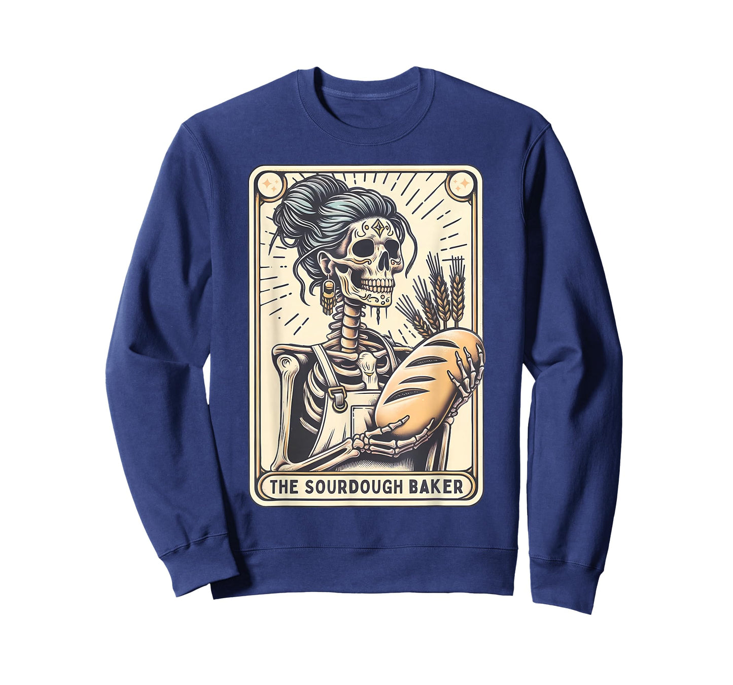 Sourdough Bread Skeleton Tarot Card Homemaker Cookie Baking T-Shirt