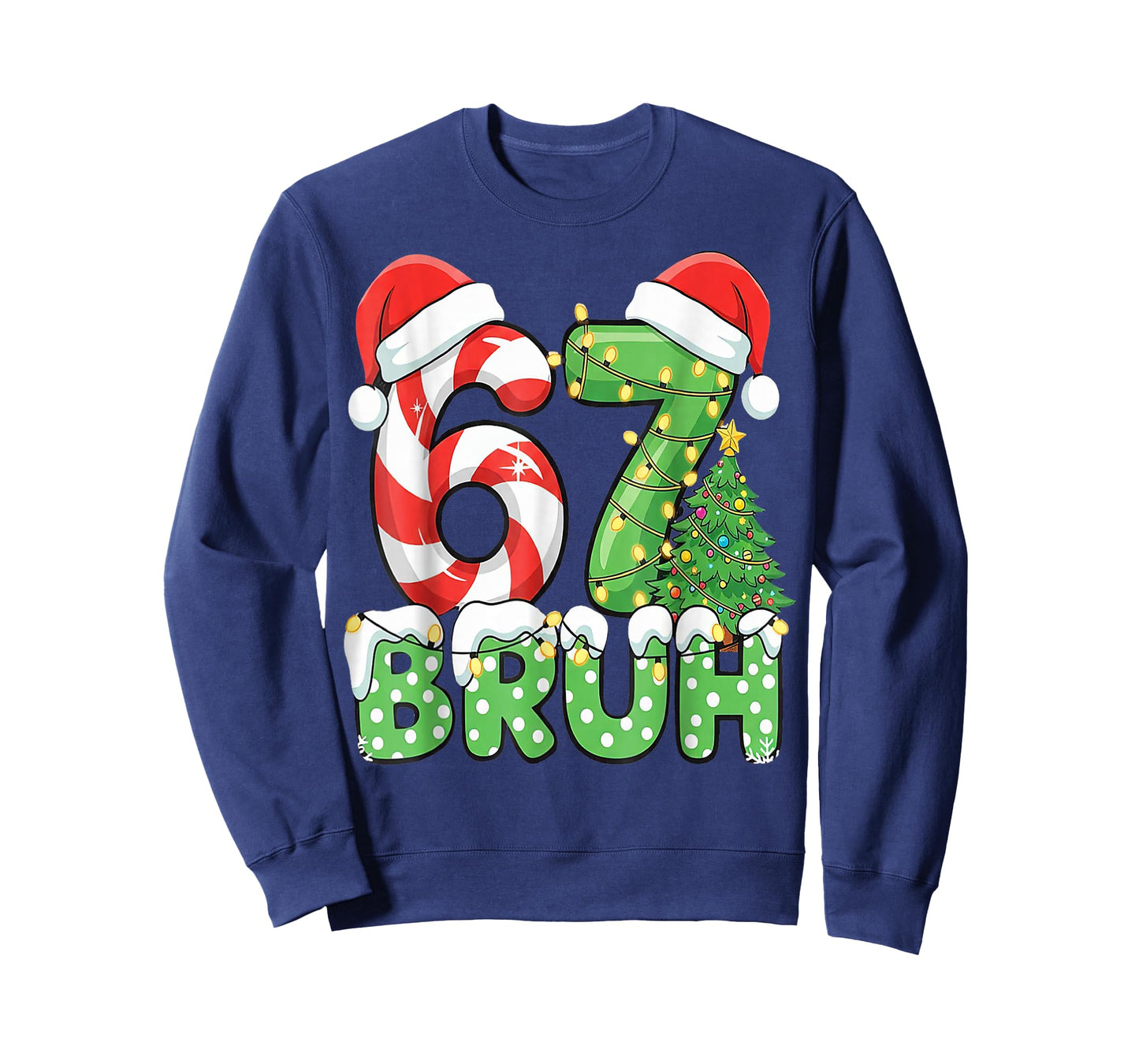 Six Seven 67 Funny Santa Bruh Christmas Meme T-Shirt