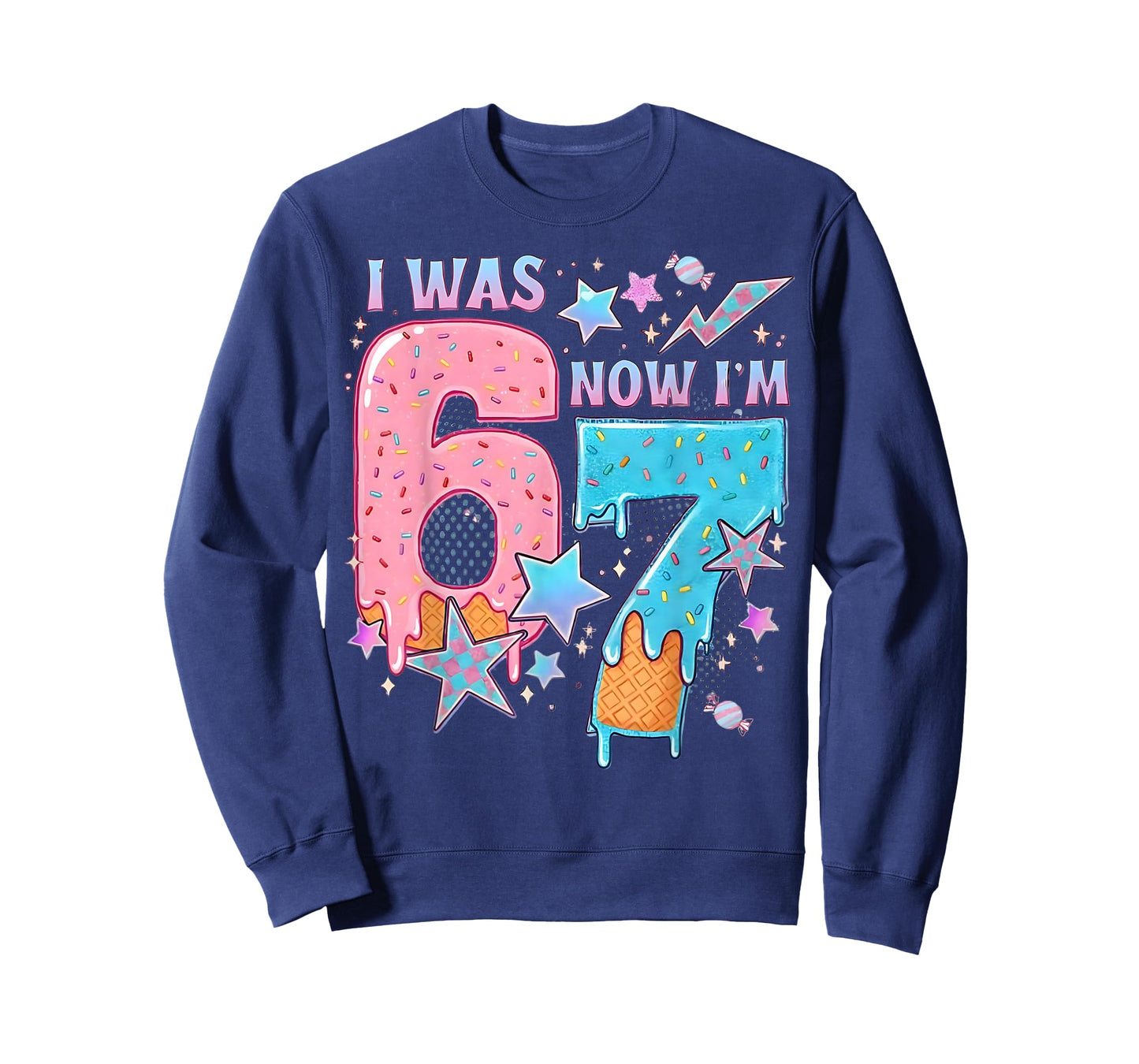 7 Year Old Birthday i was 6 Now I'm 7 67 Funny for Kids T-Shirt