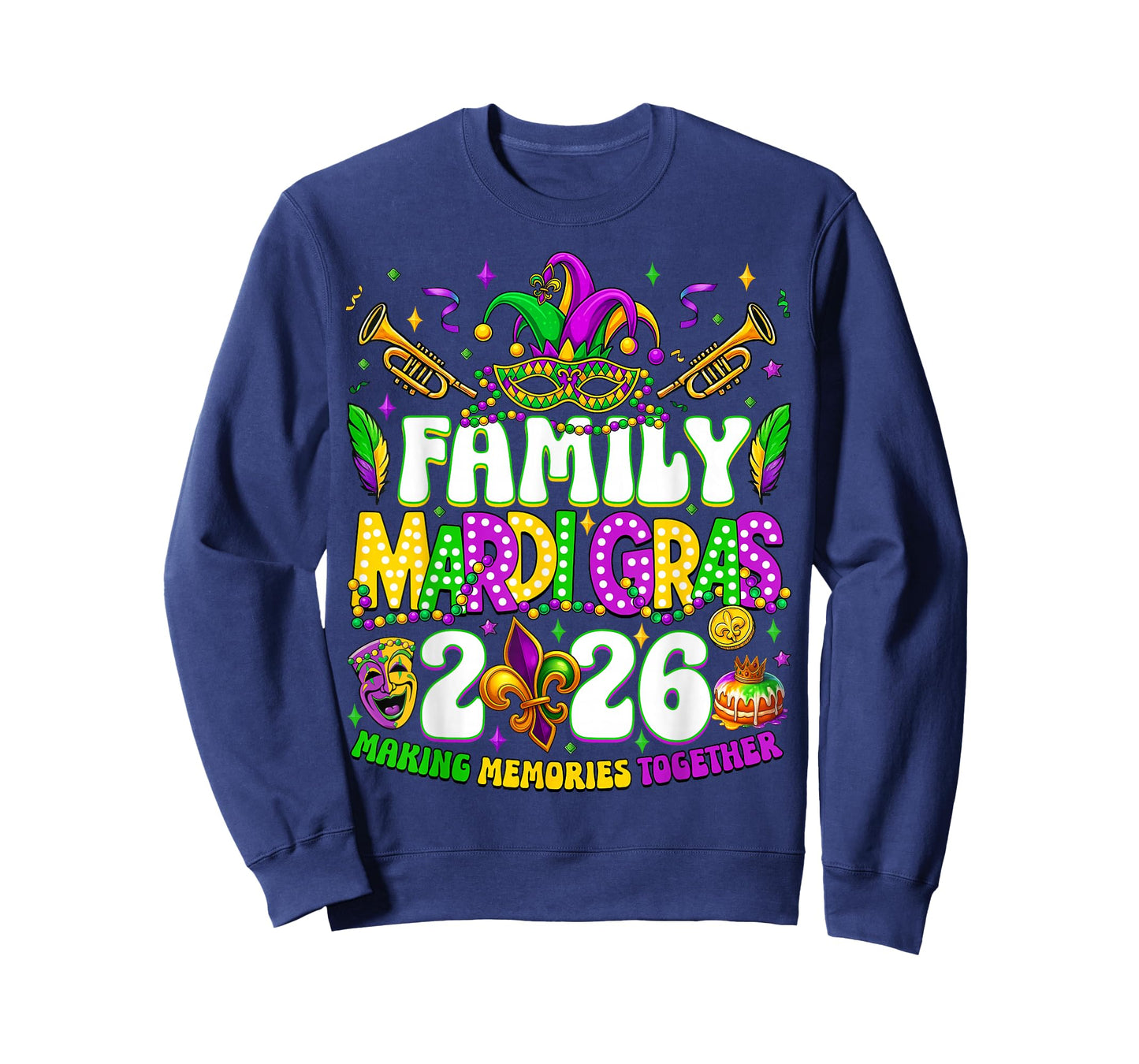 Family Mardi Gras 2026 Making Memories Together Matching T-Shirt