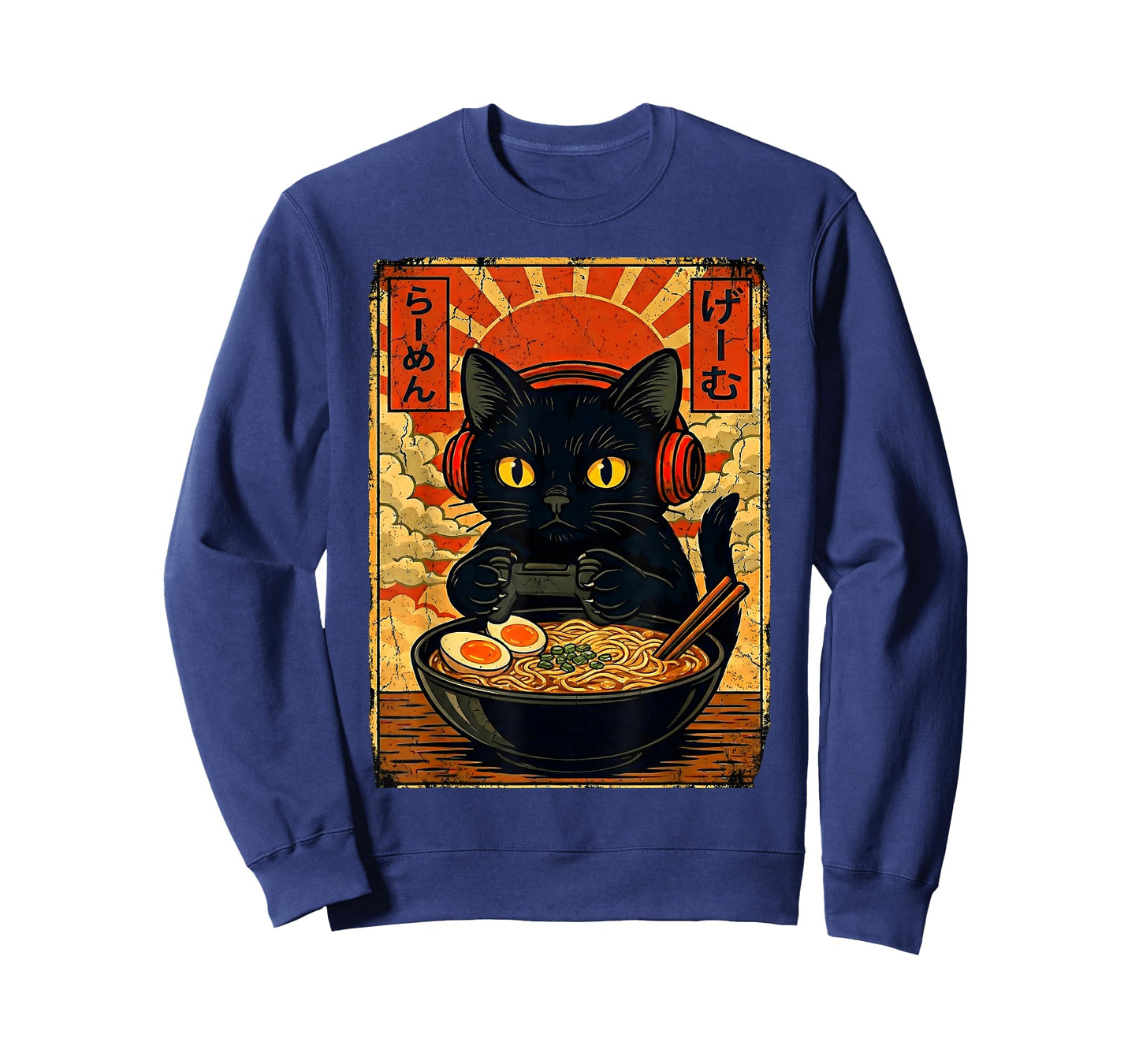 Funny Cat Gamer Gifts Men Anime Kawaii Gaming Headset Cat T-Shirt