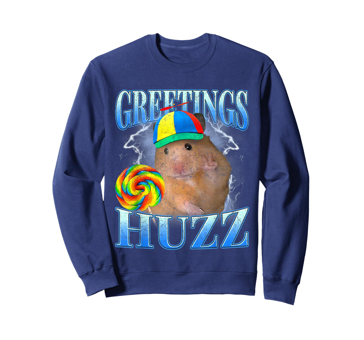Retro Lollipop Hamster Meme Greetings Huzz Funny Gen Z Alpha T-Shirt