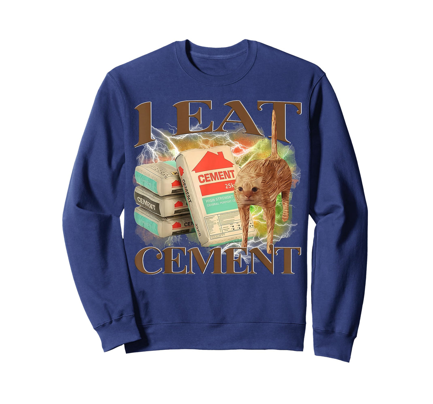 I Eat Cement Funny Cat Meme Humor T-Shirt