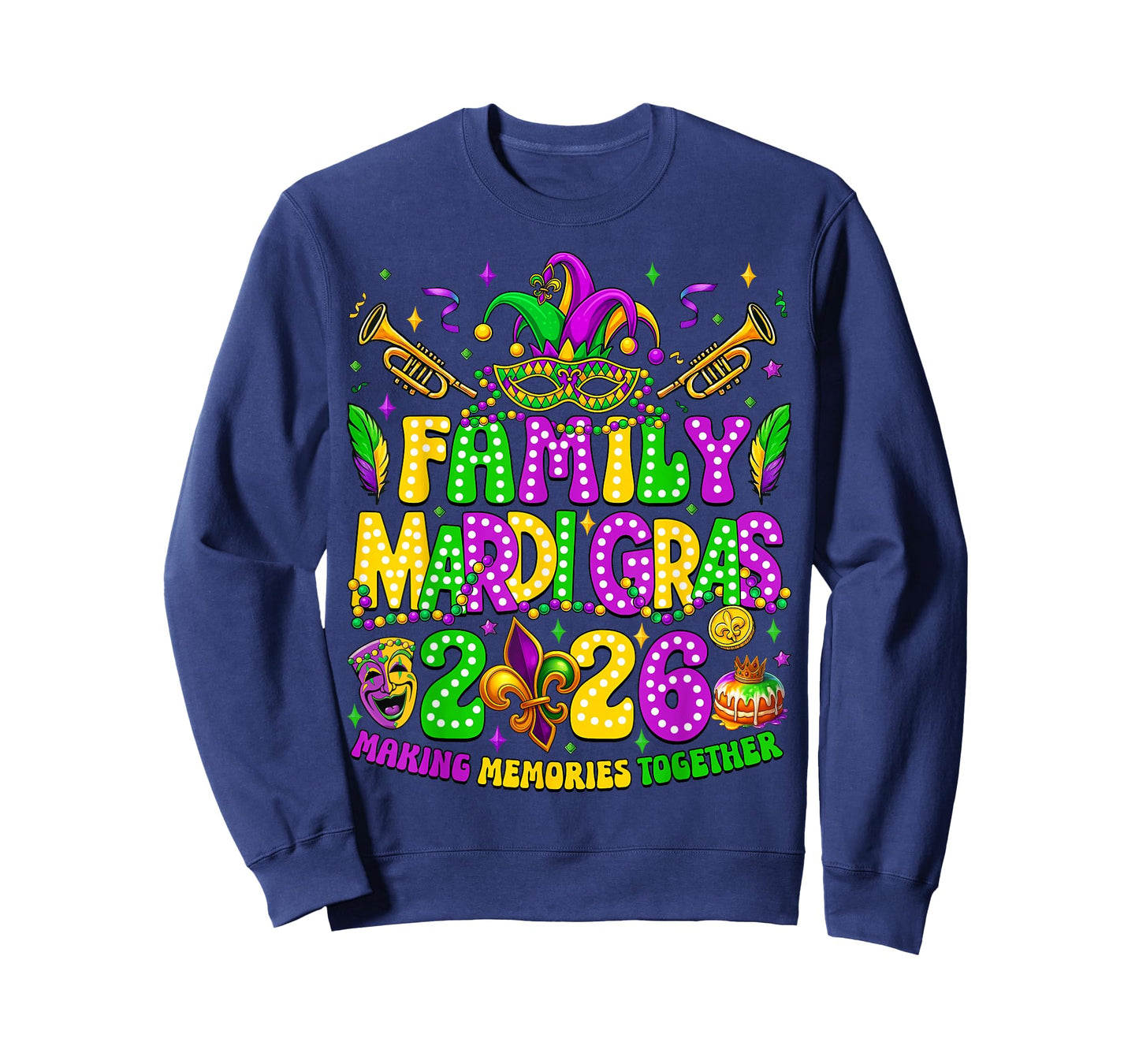 Family Mardi Gras 2026 Making Memories Together Matching T-Shirt