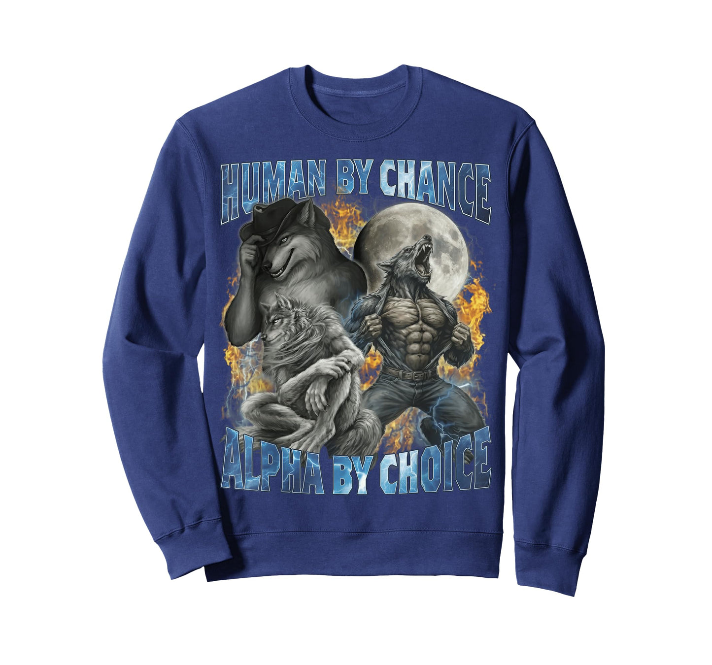 Funny Human by Chance Alpha by Choice Wolf Matching T-Shirt