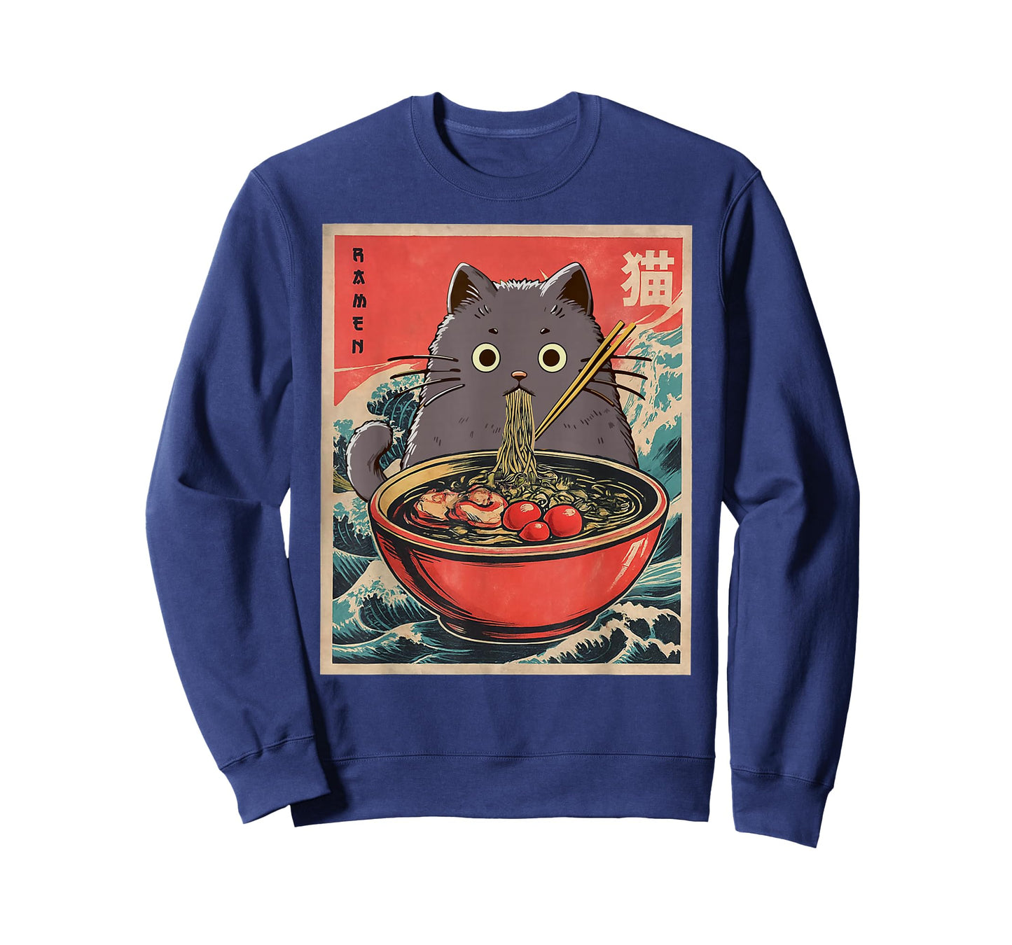 Anime Cat Ramen Japanese Funny Cat Graphic Tees Anime Gifts T-Shirt