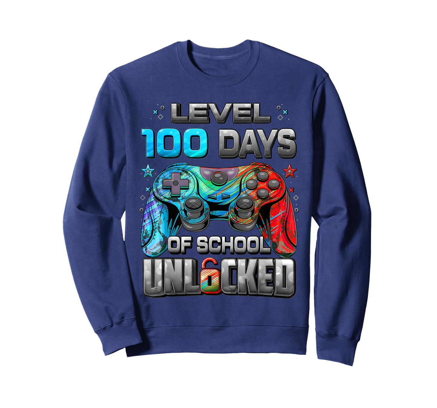Level 100 Days of School Unlocked Gamer Video Games Boys T-Shirt