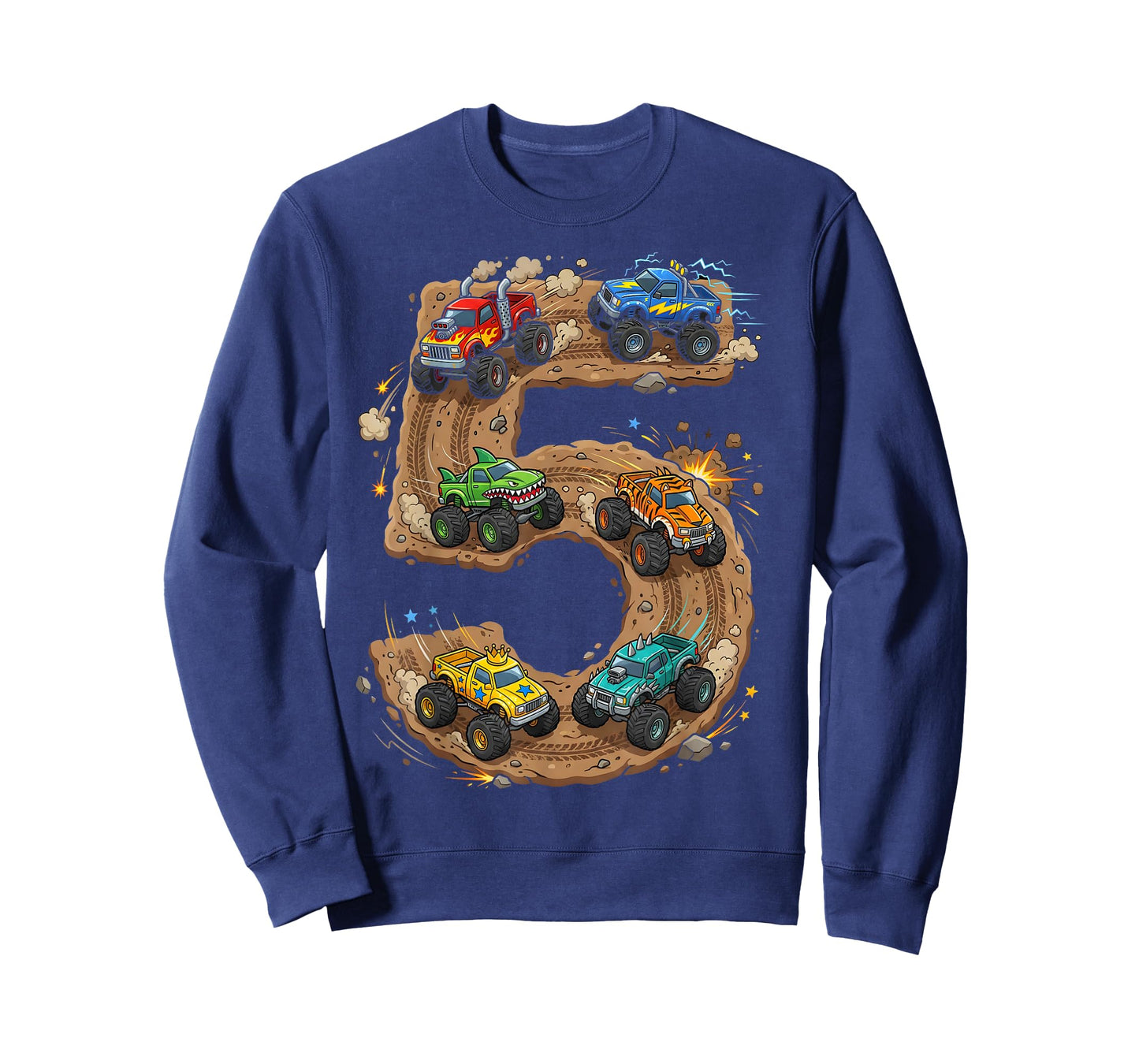 5 Year Old Monster Truck Boy Toddler 5th Birthday Party T-Shirt