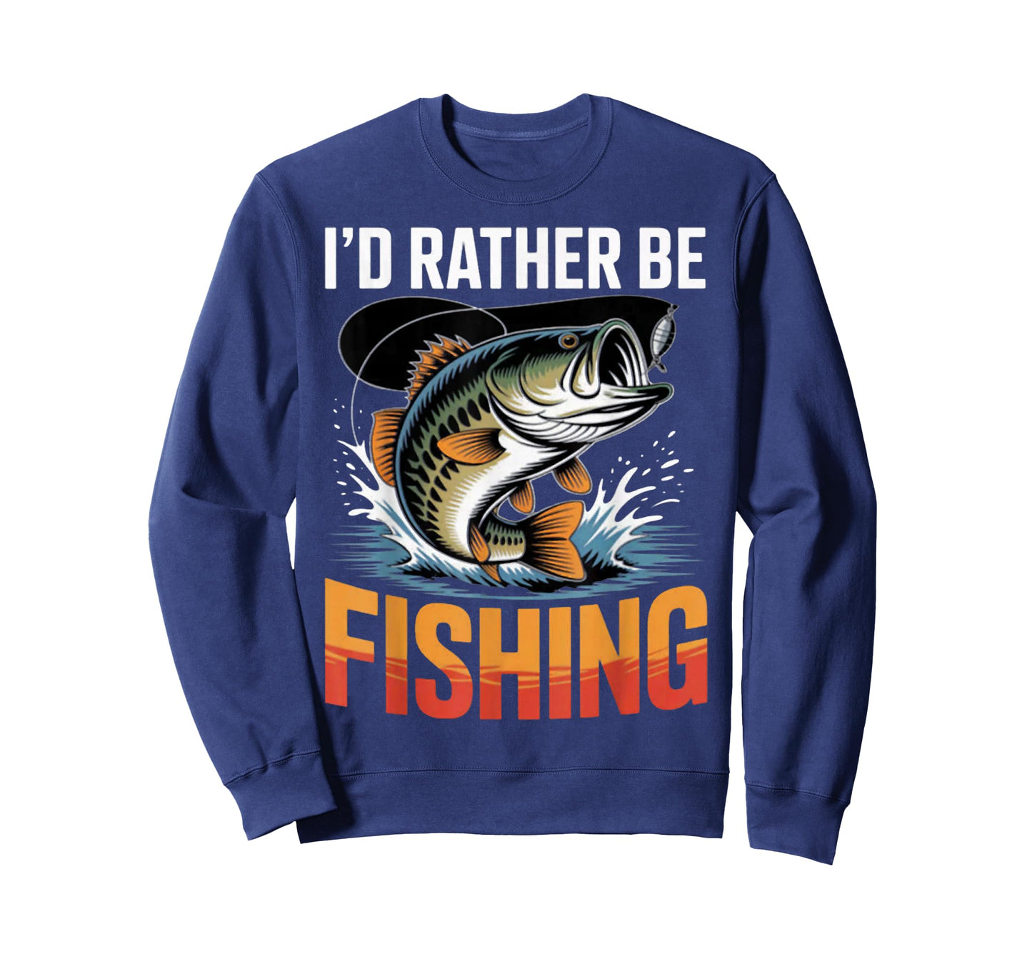 I'd Rather Be Fishing Graphic Bass Dad Boy Men T-Shirt