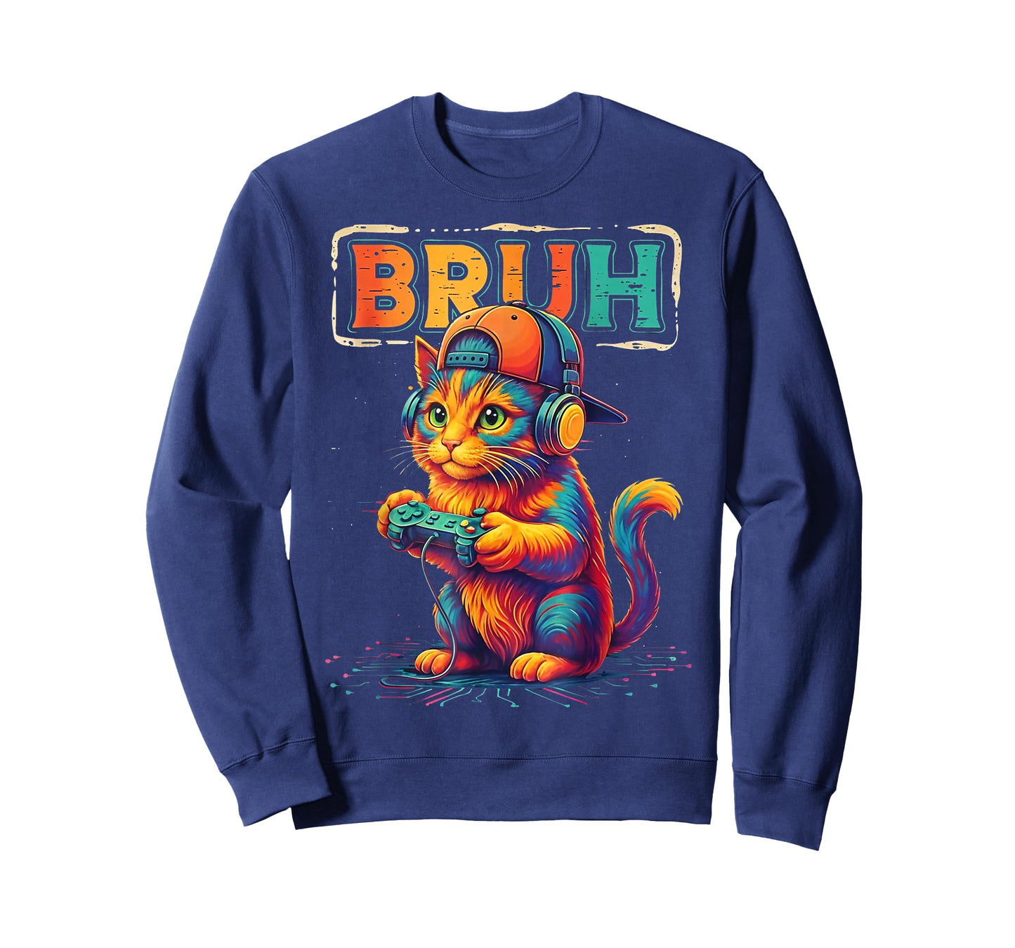Gamer Bruh Cat Video Games Gift for Boys Teen Men Girls T-Shirt