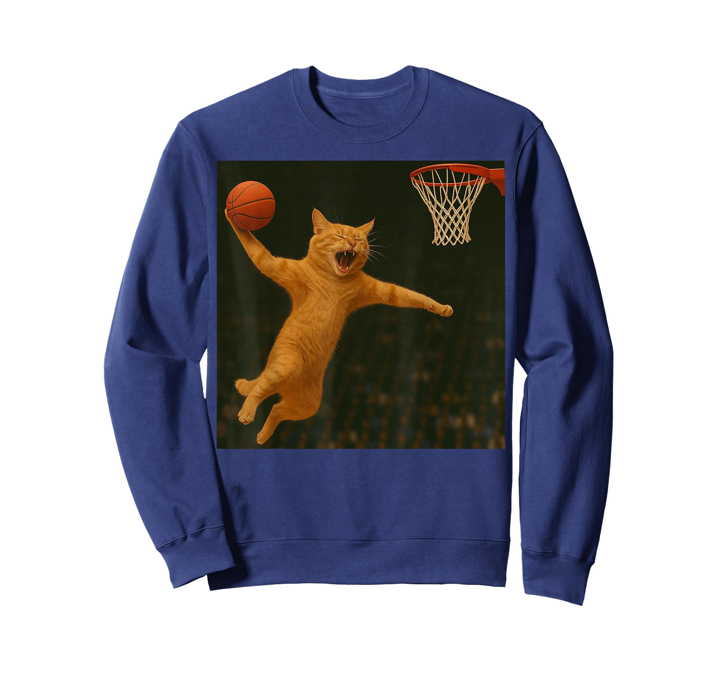 Cat Dunking Basketball Mid-Air T-Shirt