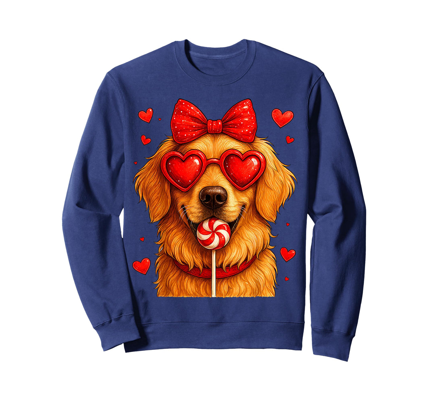 Cute Golden Retriever Valentine Heart Candy Valentines Day T-Shirt