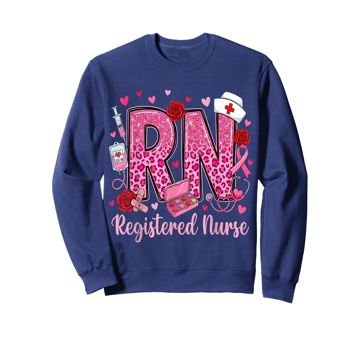 Healthcare Heart Registered Nurse RN Valentines Nurses T-Shirt