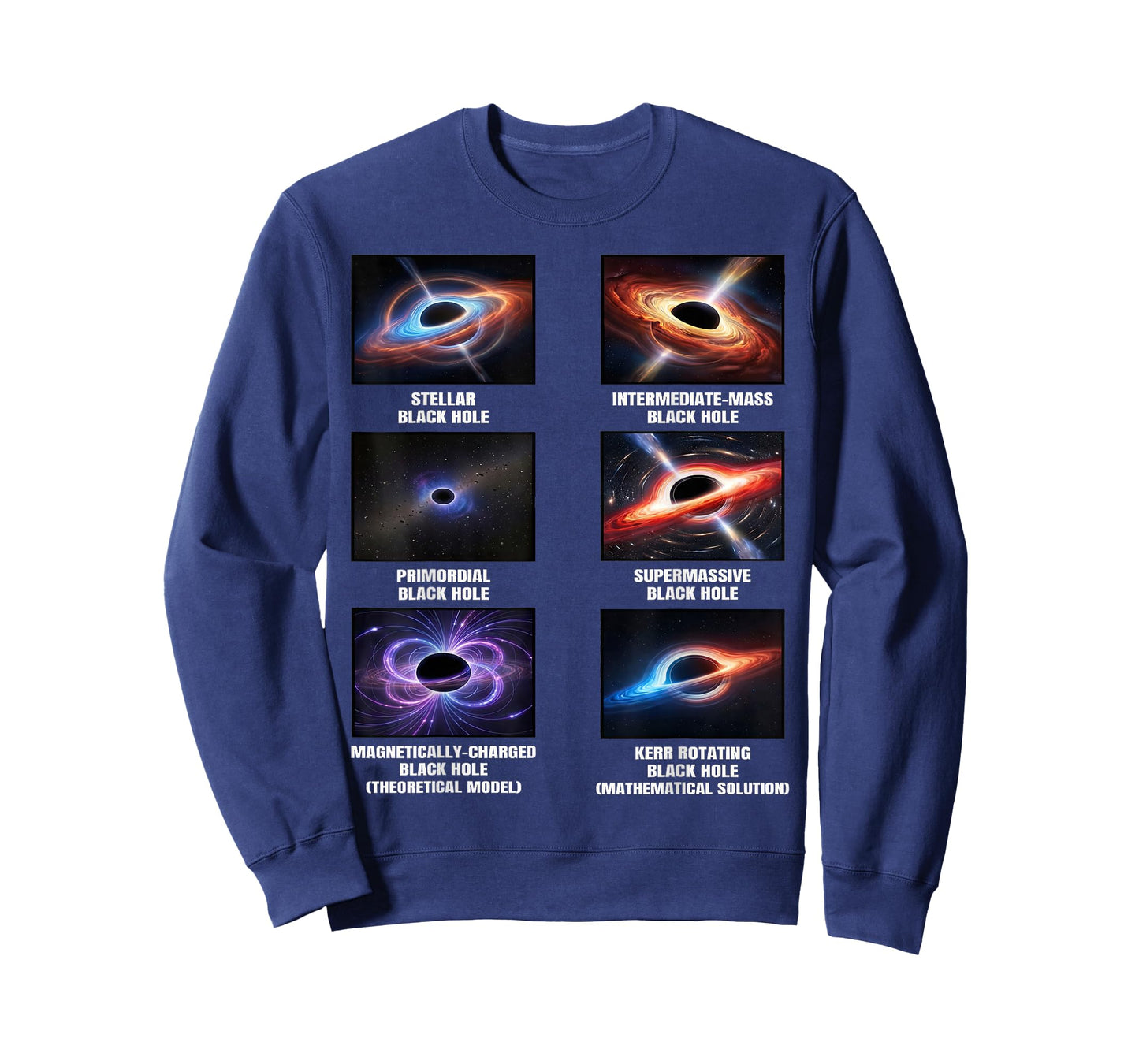 Types of Black Holes Astronomy Chart Space Lovers T-Shirt